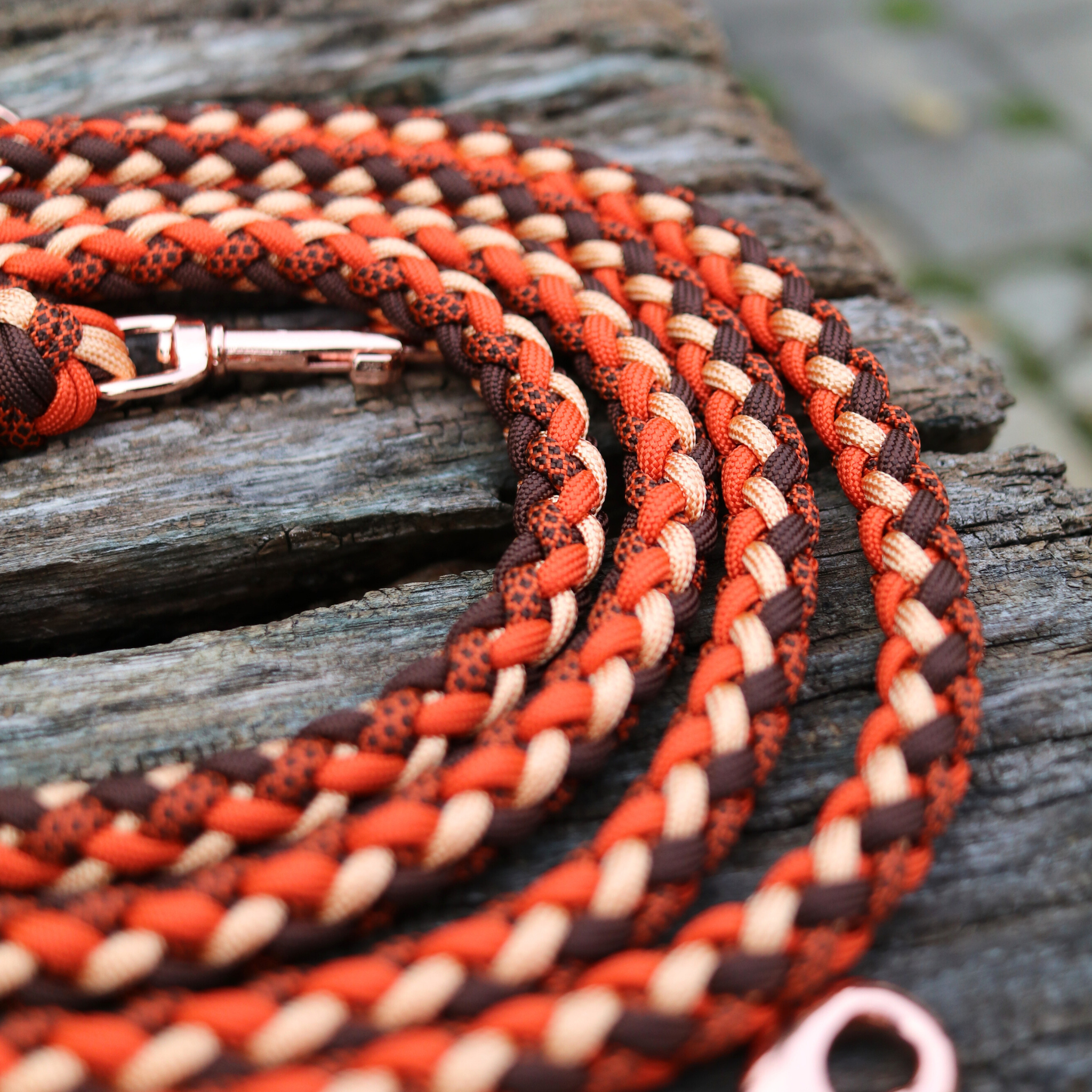 Paracordleine "Gaucho" in Orange und Walnuss