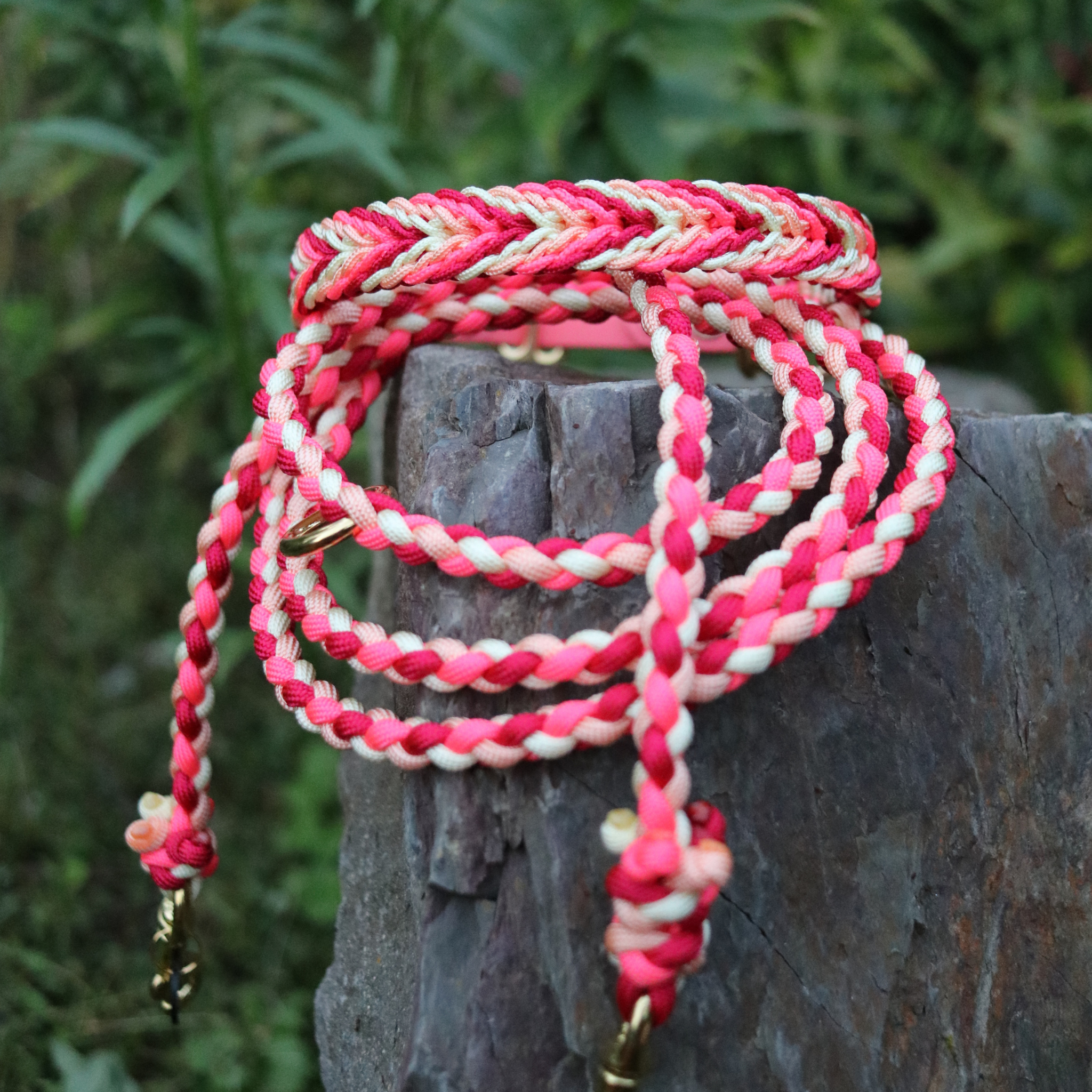 Paracordkombi in Blutorange und Red Velvet