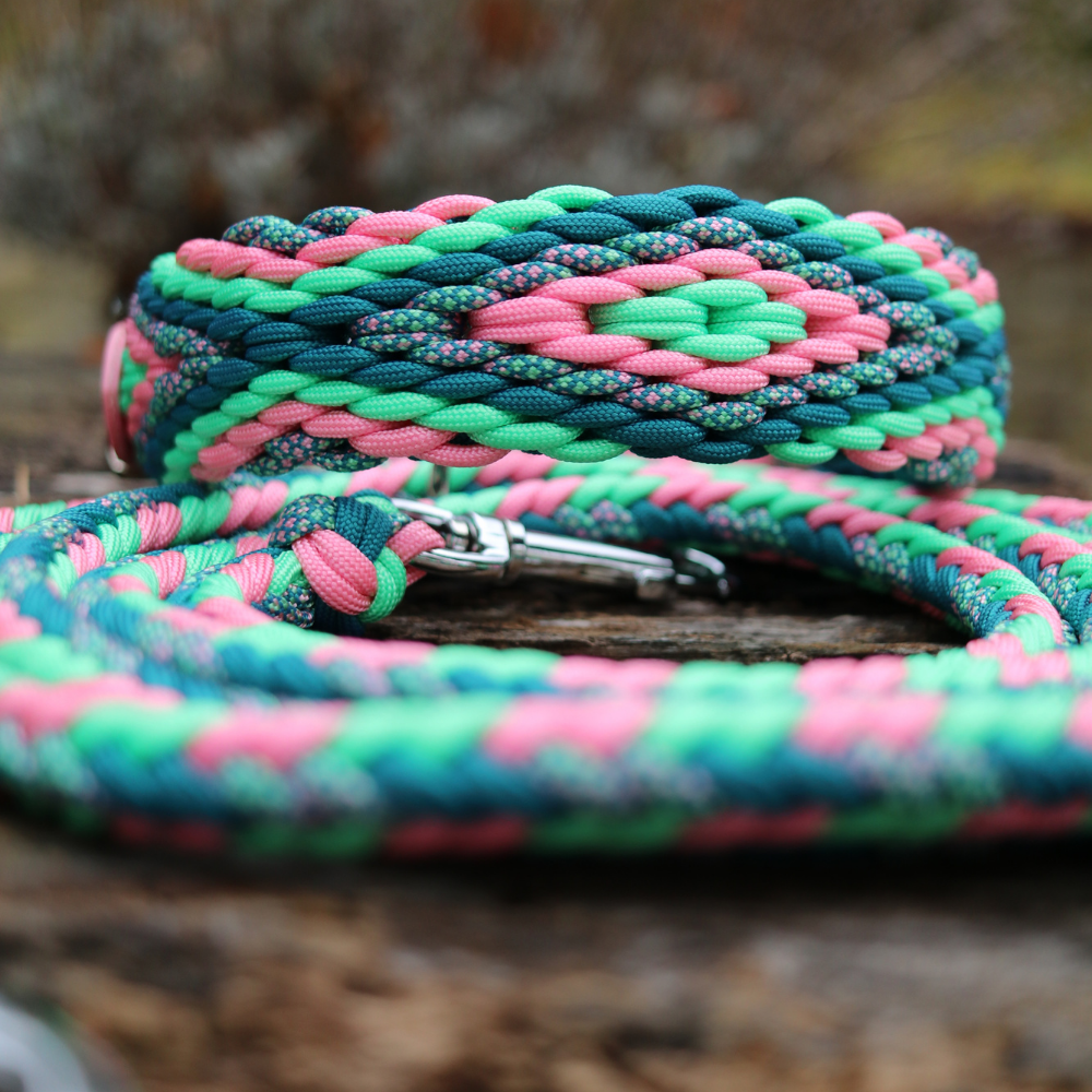Paracordkombi in Teal und Rosa
