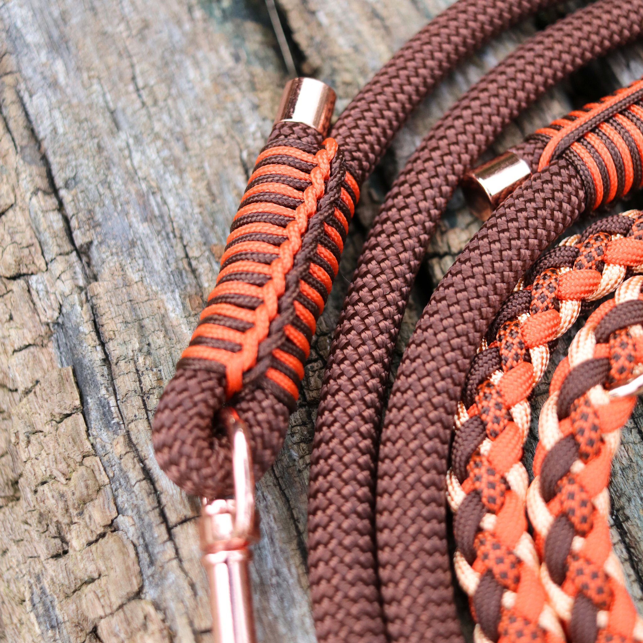 Paracordleine "Gaucho" in Orange und Walnuss