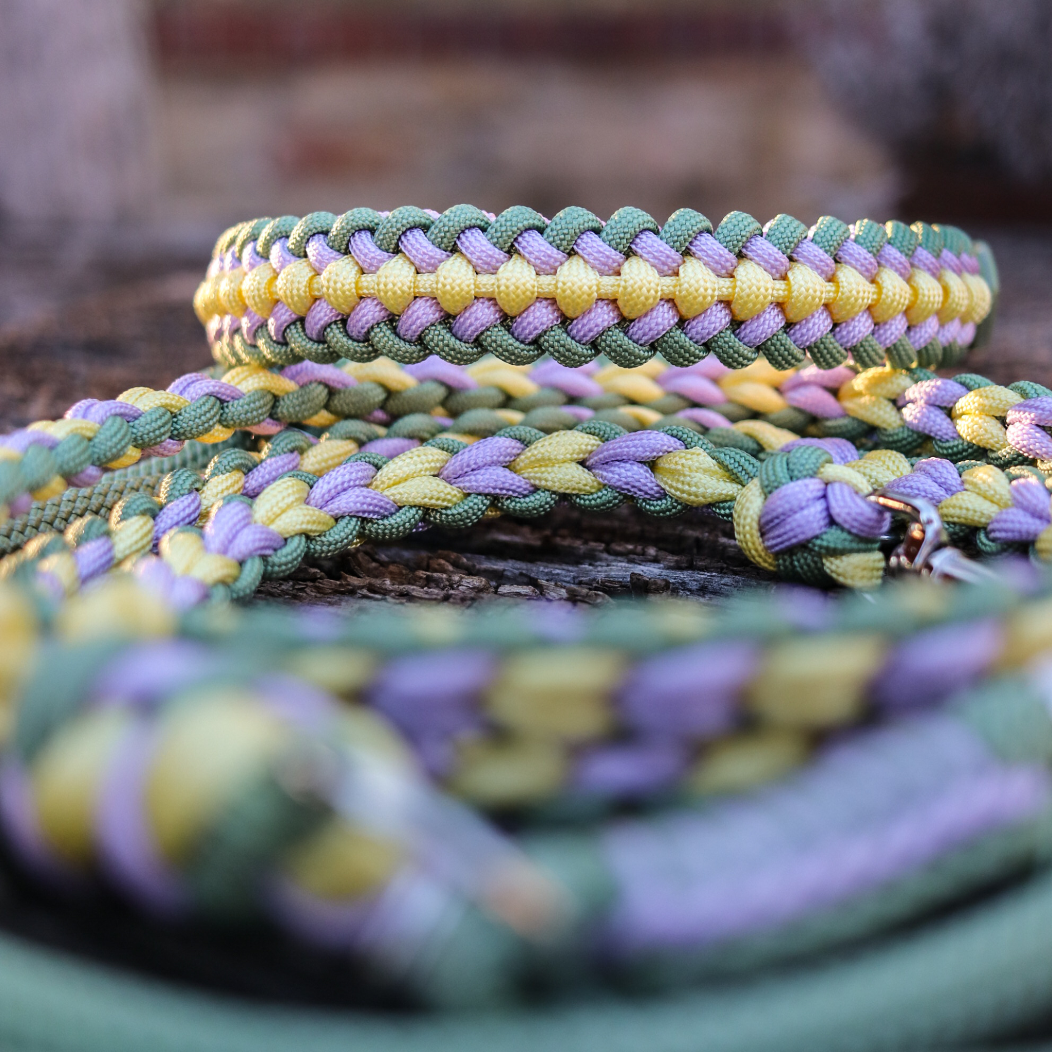 Paracordhalsband "Covenant" in Guacamole und Gelb