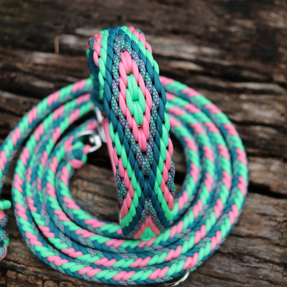 Paracordkombi in Teal und Rosa