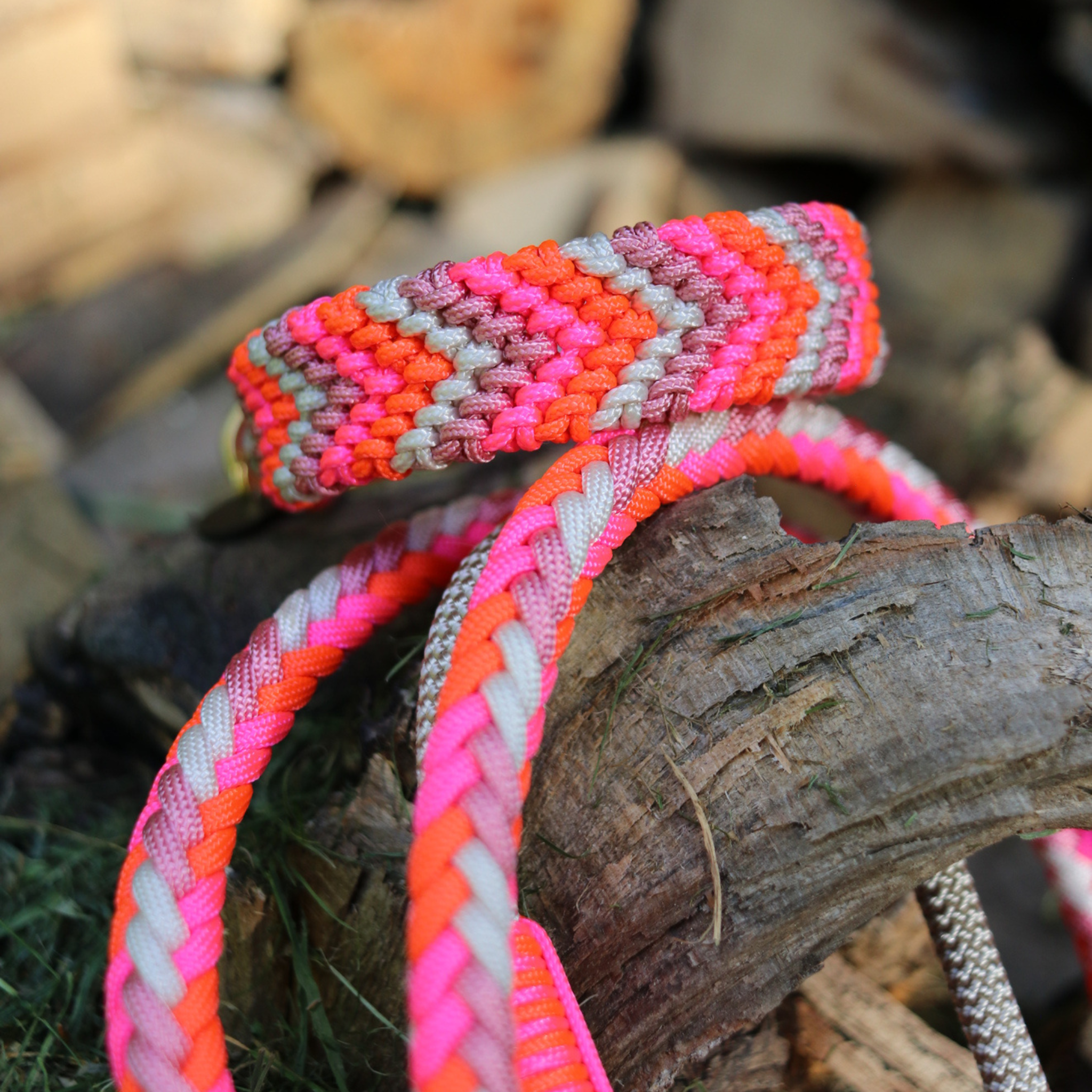 Paracordkombi in Neon Orange und Neon Rosa