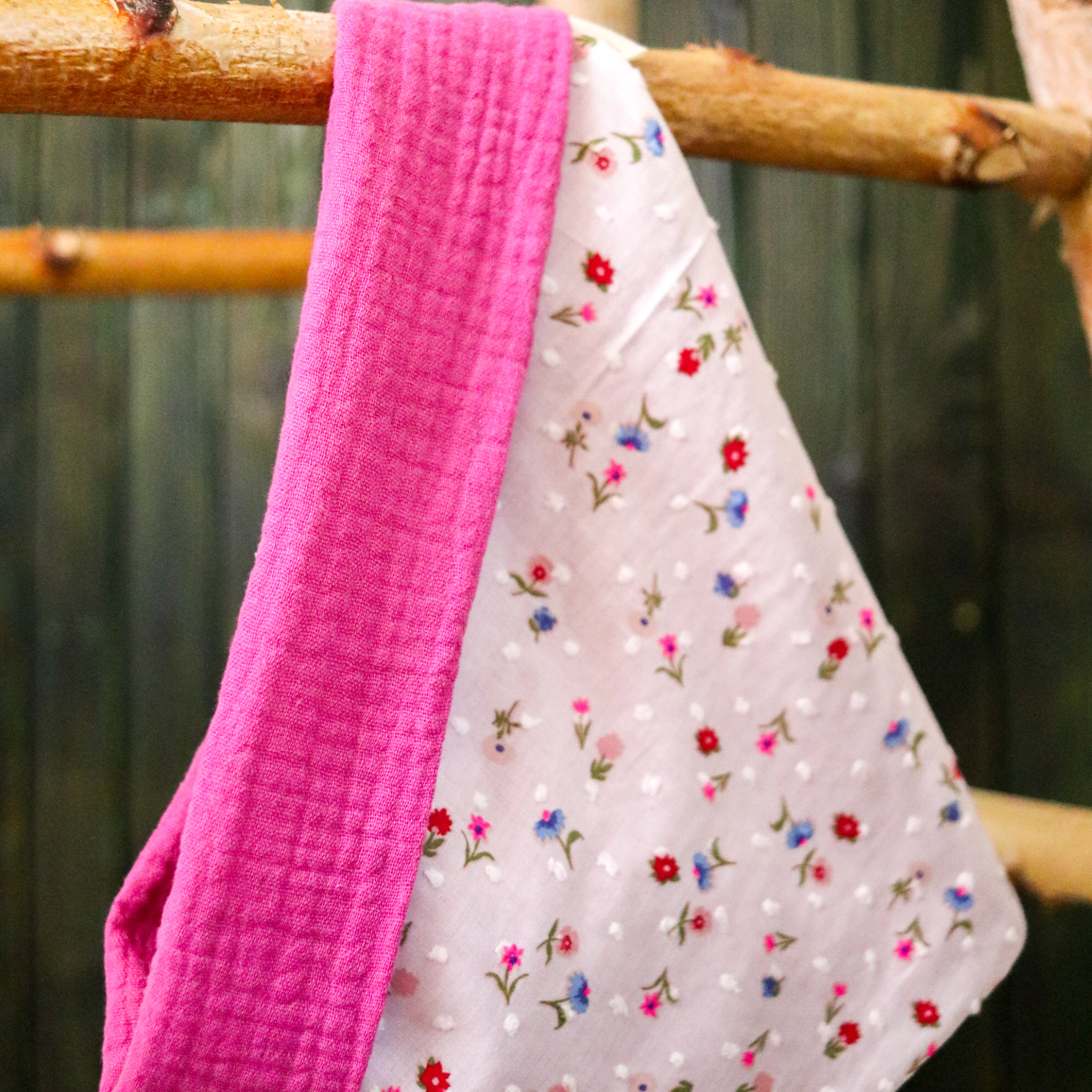 Halstuch Pink Blumen