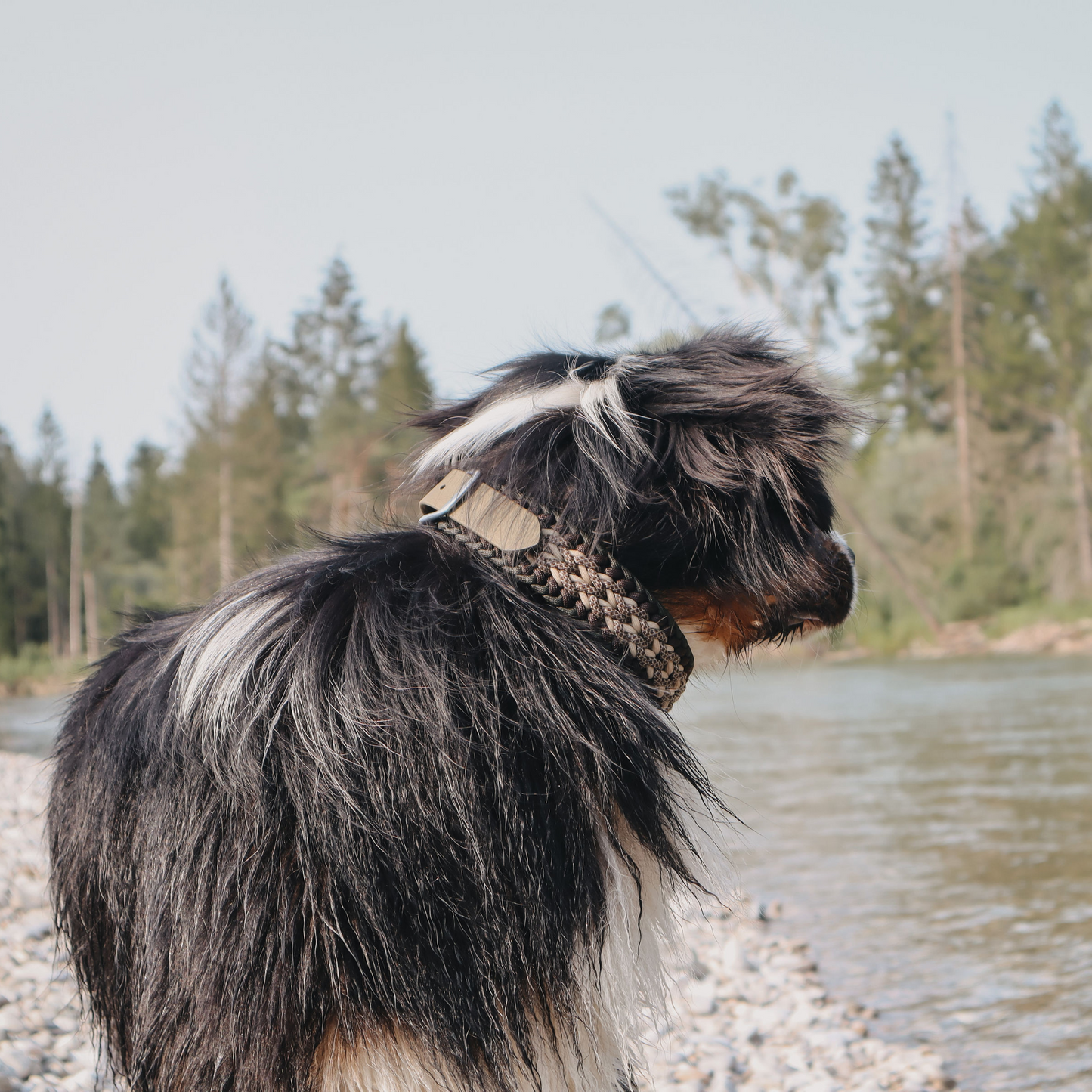 Paracordhalsband "Juno" in Olive und Walnuss