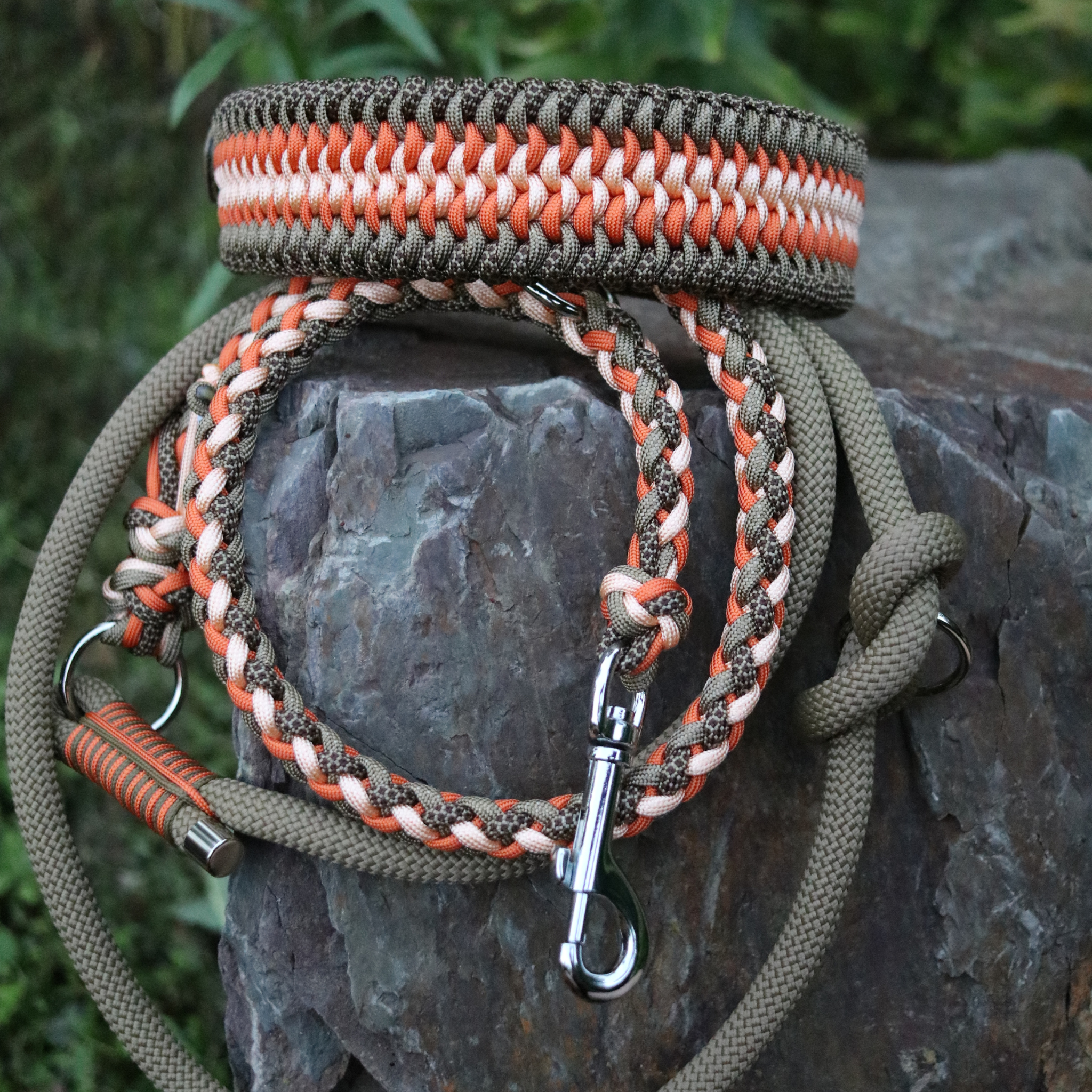 Paracordkombi in Goldbraun und Orange