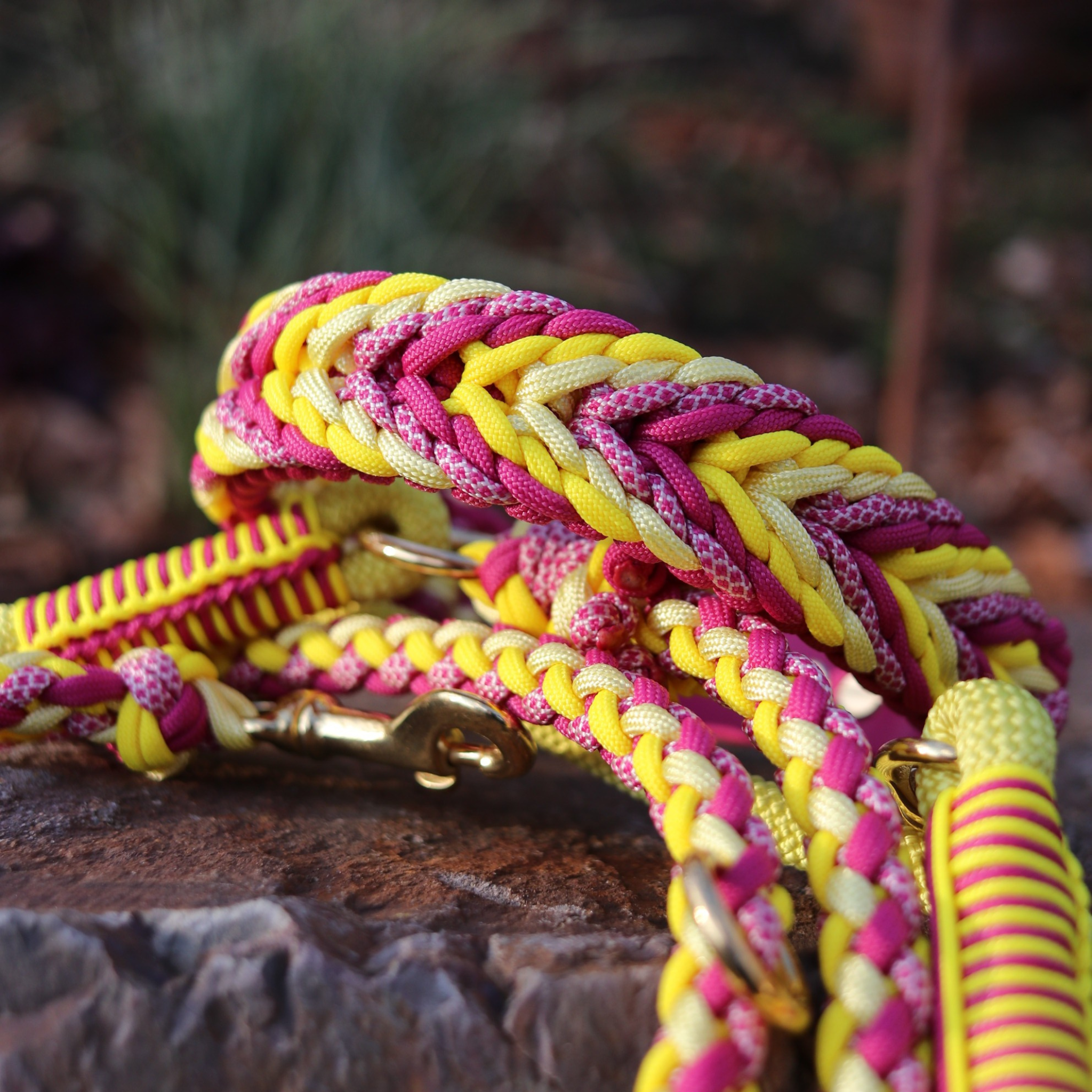 Paracordkombi in Fuchsia und Gelb