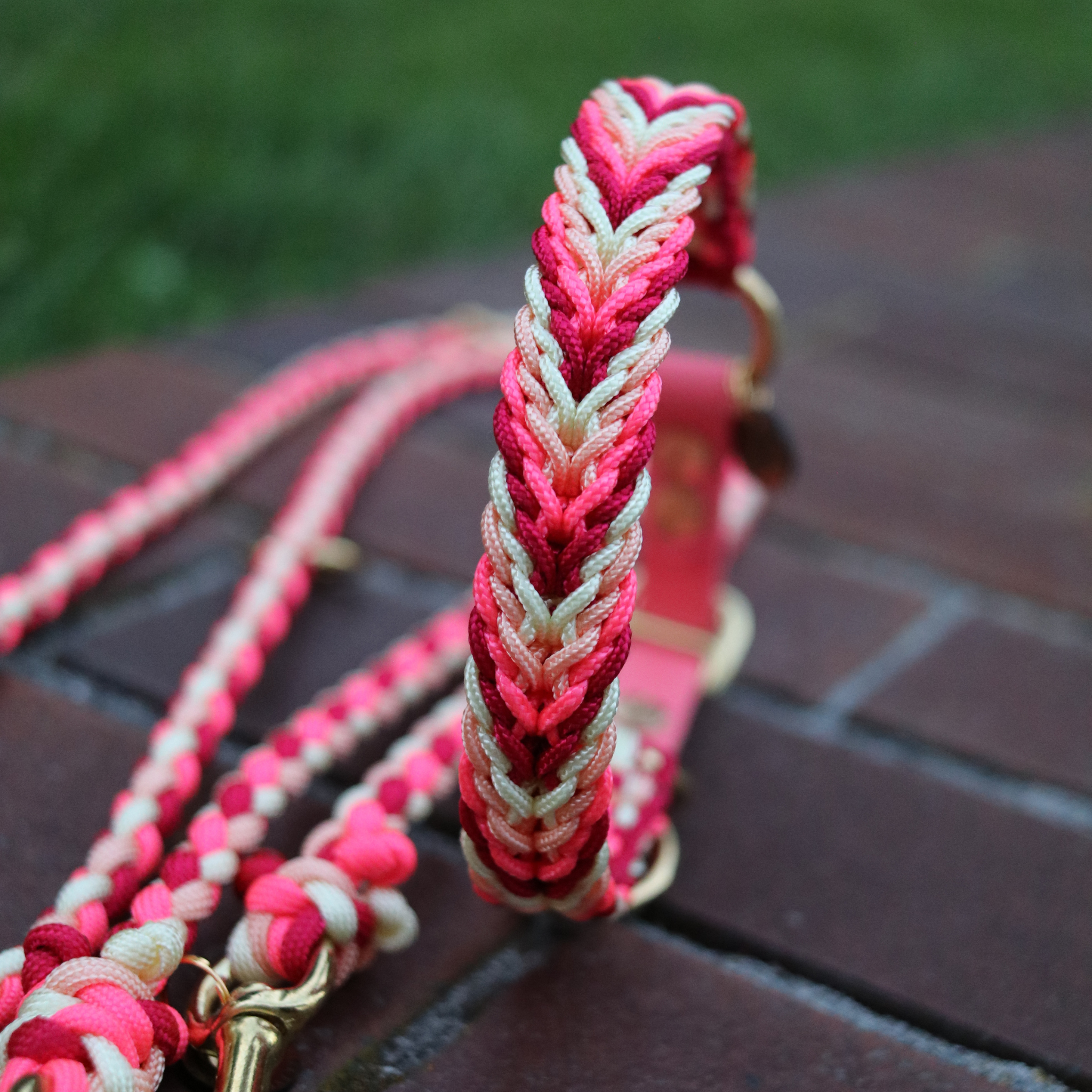 Paracordkombi in Blutorange und Red Velvet