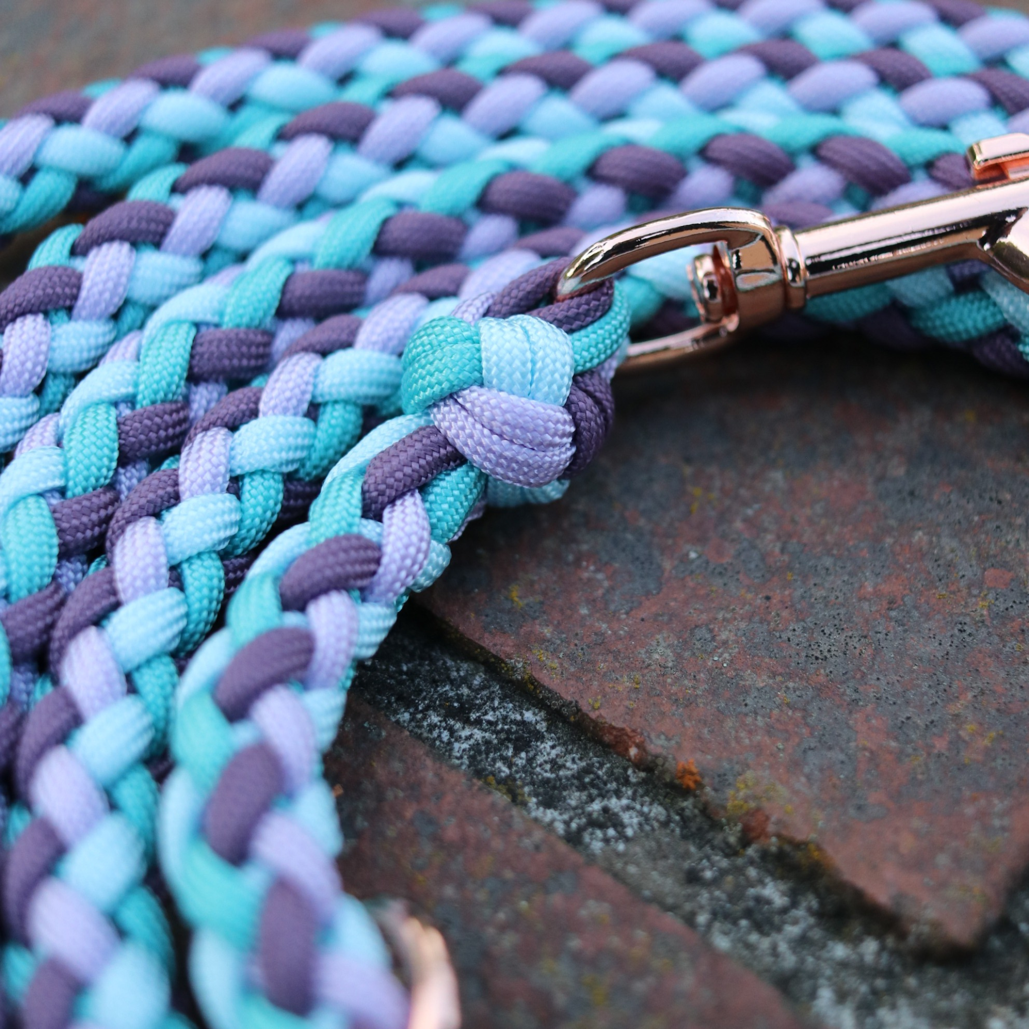 Paracordleine "Gaucho" in Mauve und Türkis