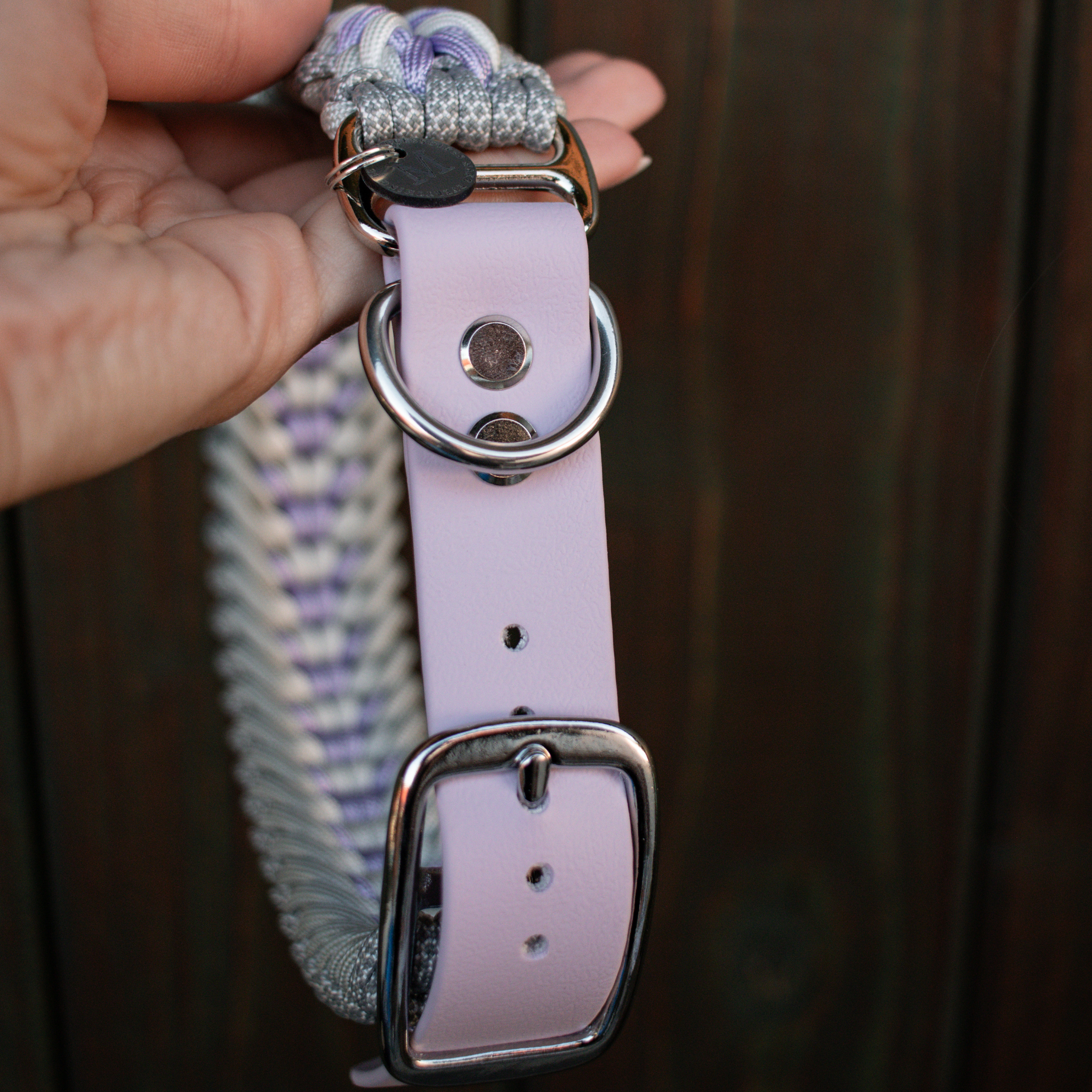 Paracordhalsband "Harmony" in Grau und Lila