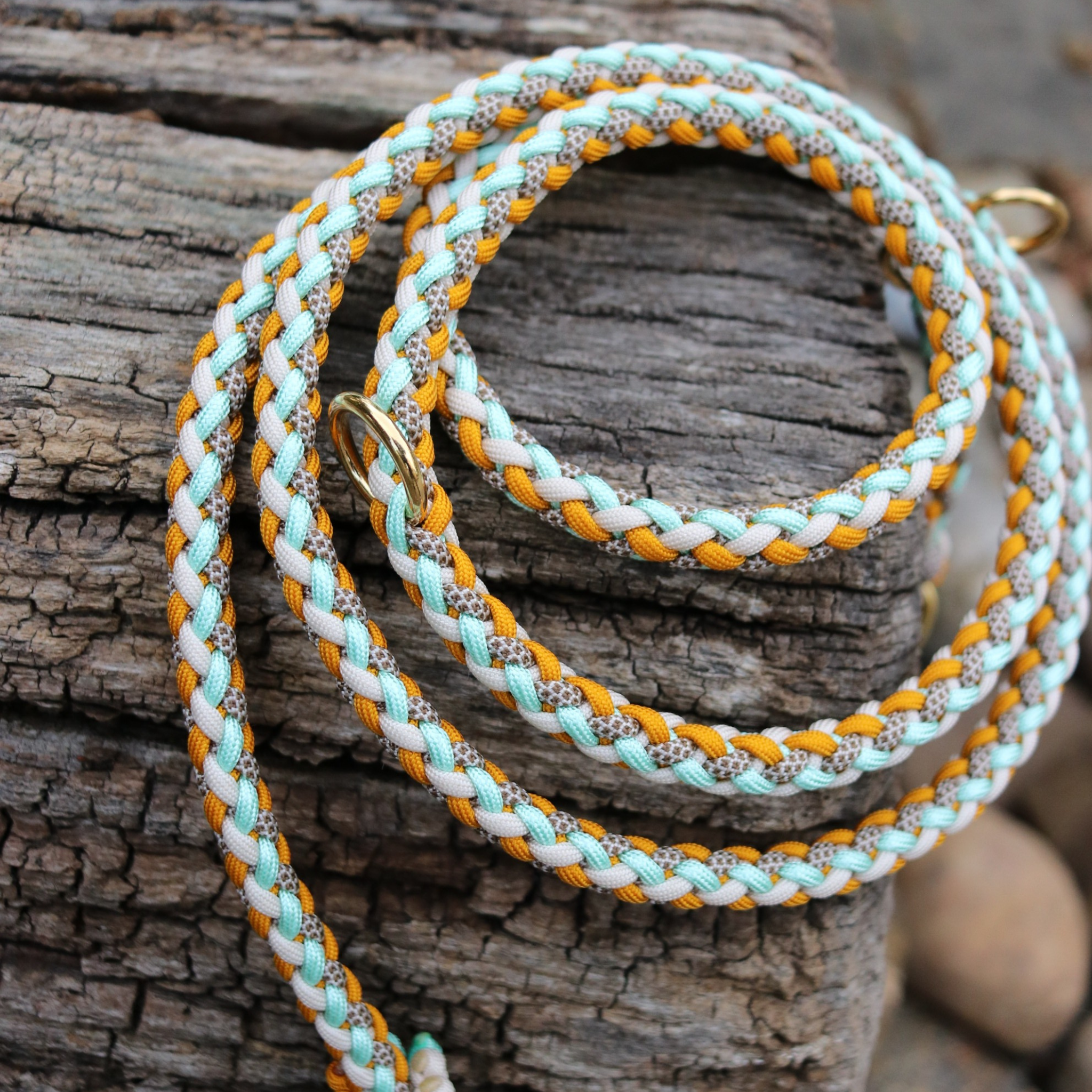Paracordleine "Gaucho" in Frosted Mint und Goldenrod