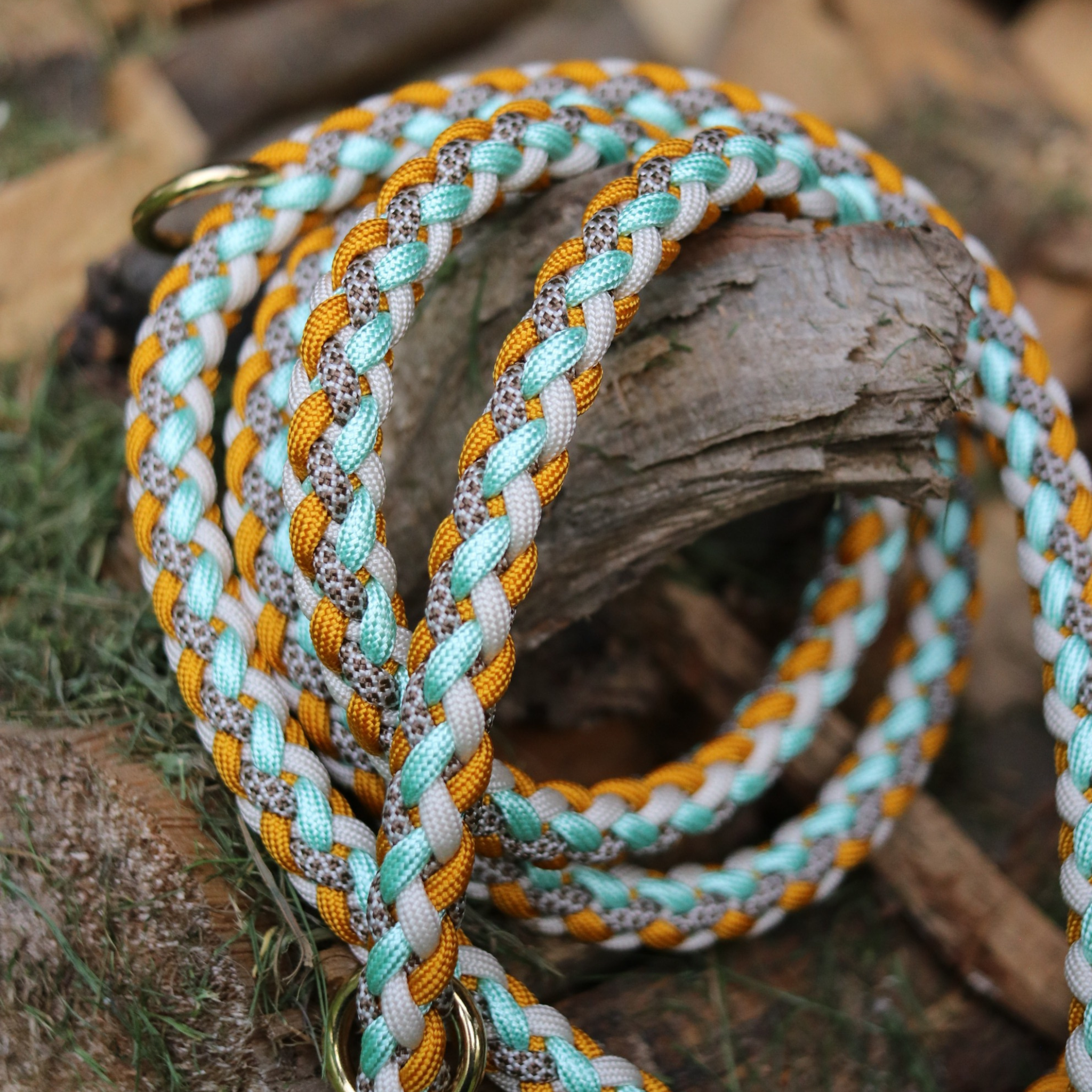 Paracordleine "Gaucho" in Frosted Mint und Goldenrod