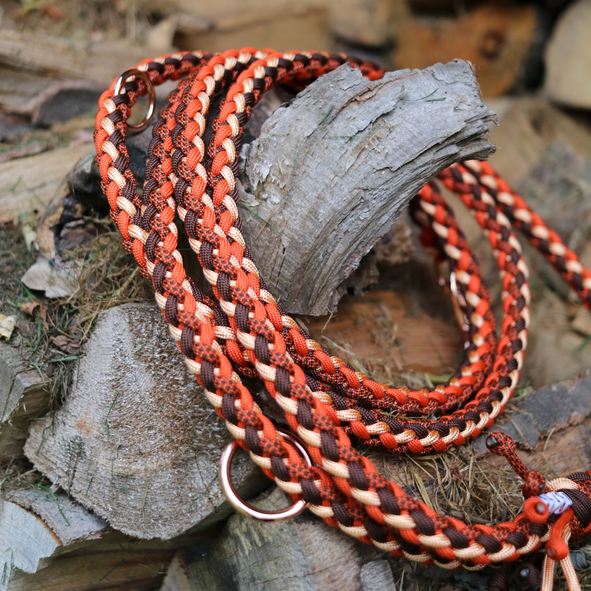 Paracordleine "Gaucho" in Orange und Walnuss