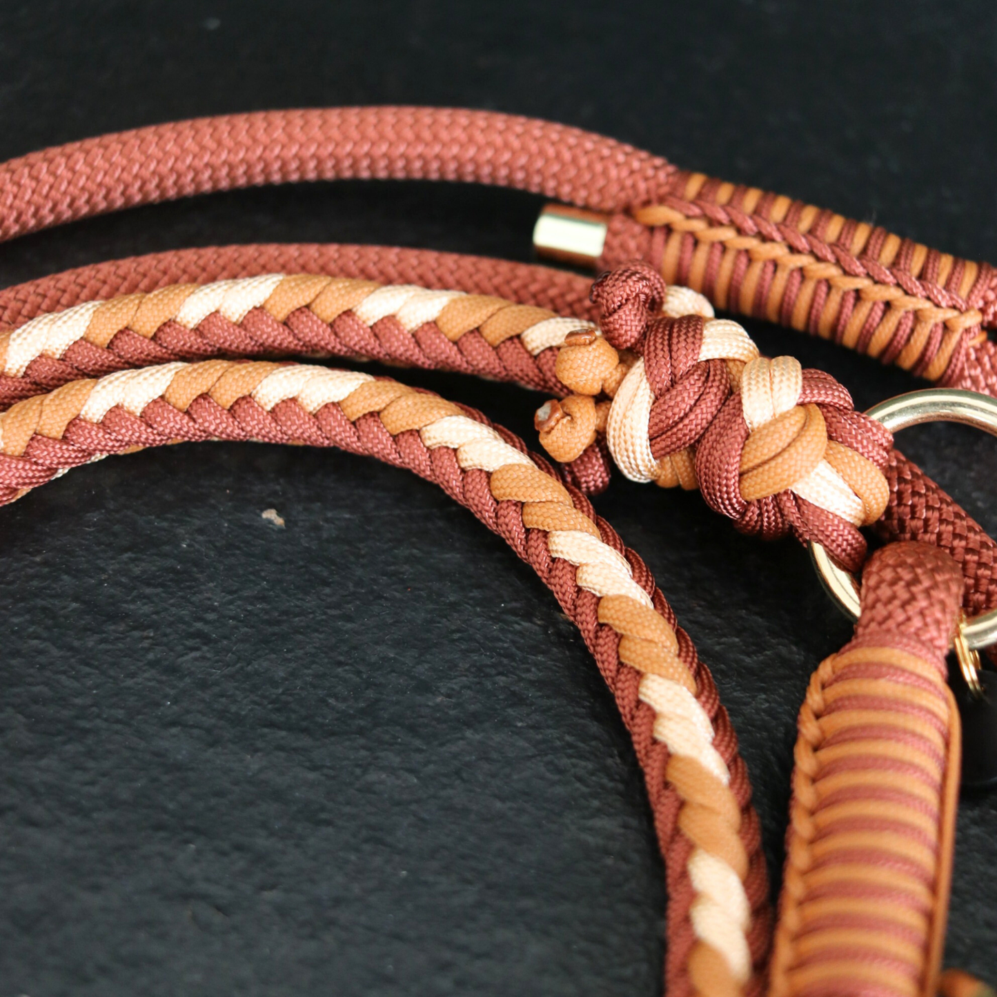 "Stormy Mini" in Bronze und Melon HU 43cm-48cm + passender Paracord/Tau Leine