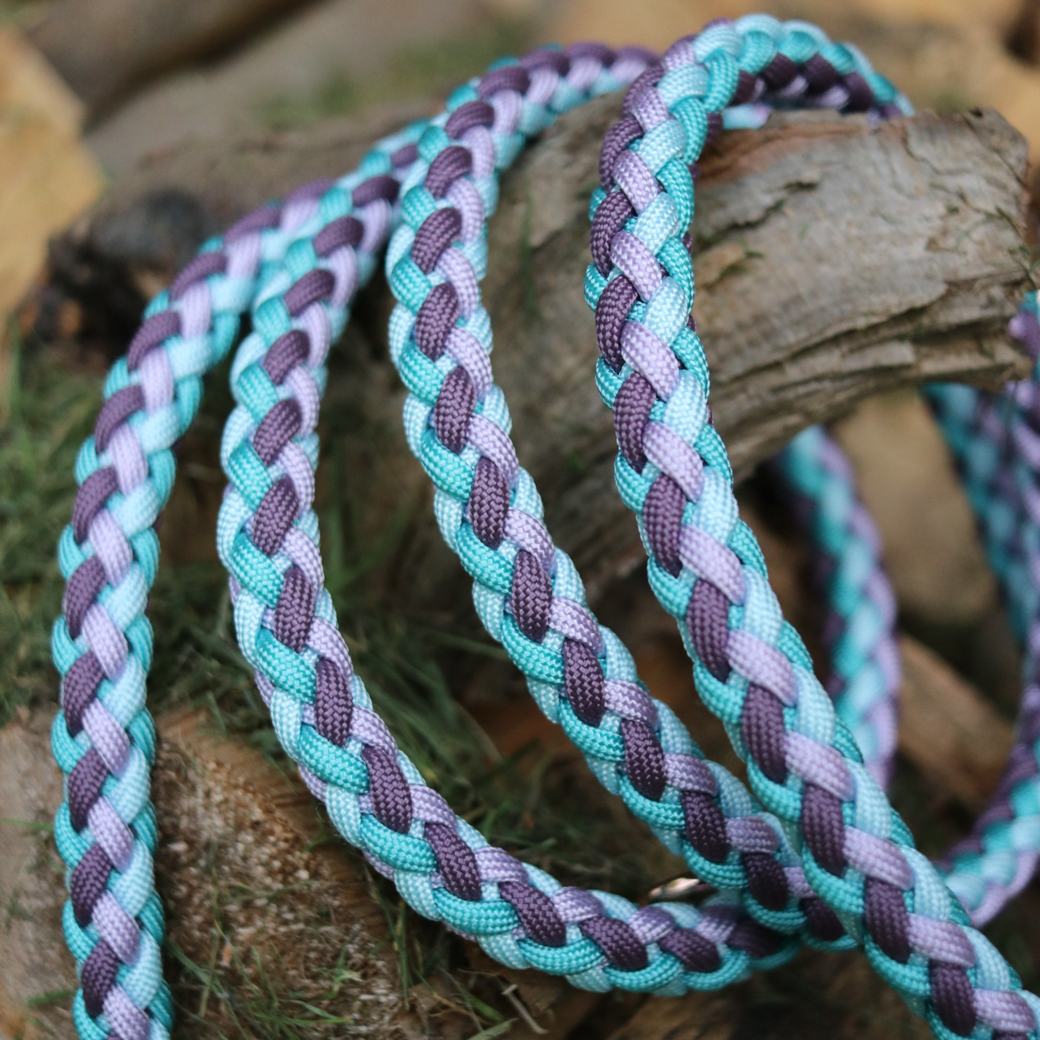 Paracordleine "Gaucho" in Mauve und Türkis