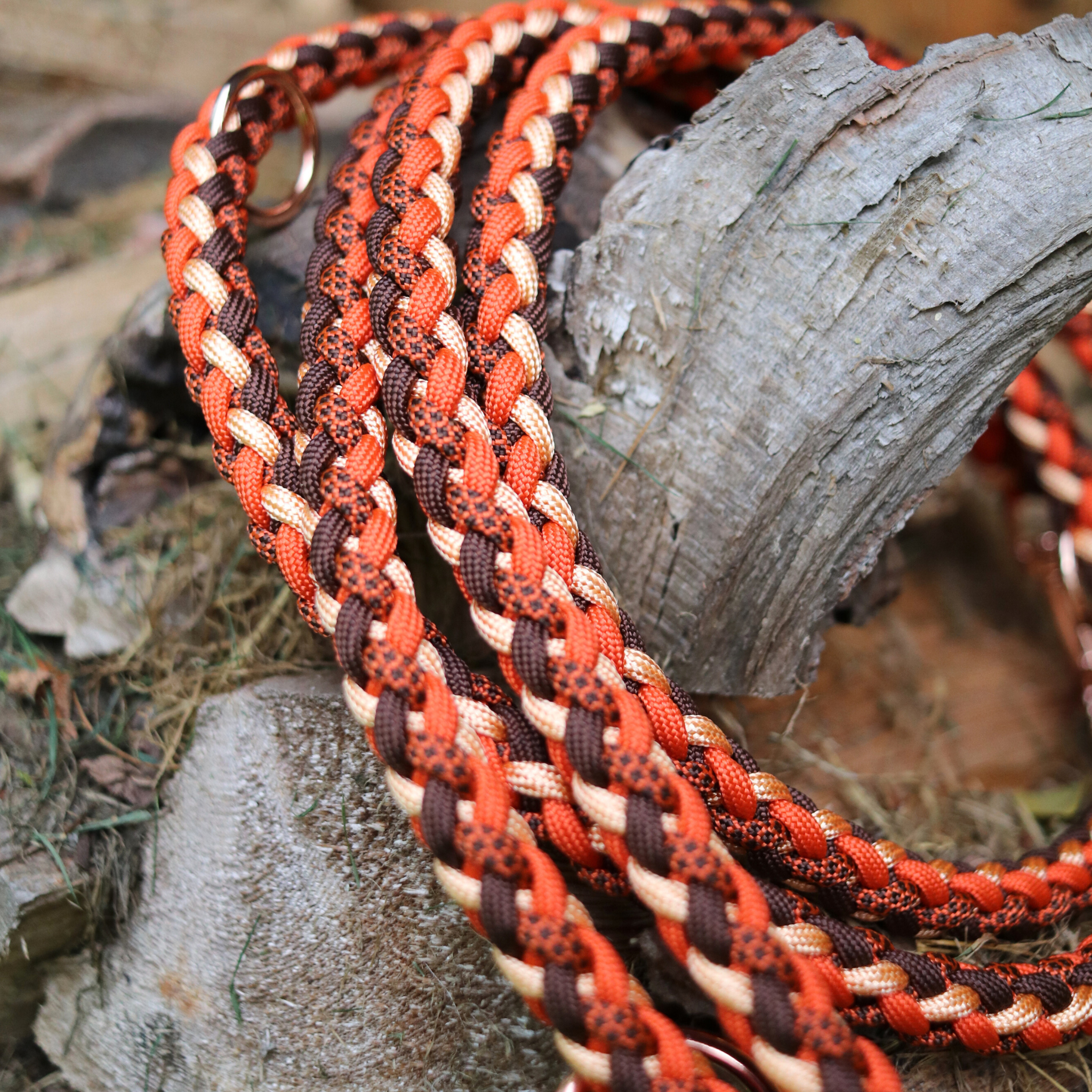 Paracordleine "Gaucho" in Orange und Walnuss