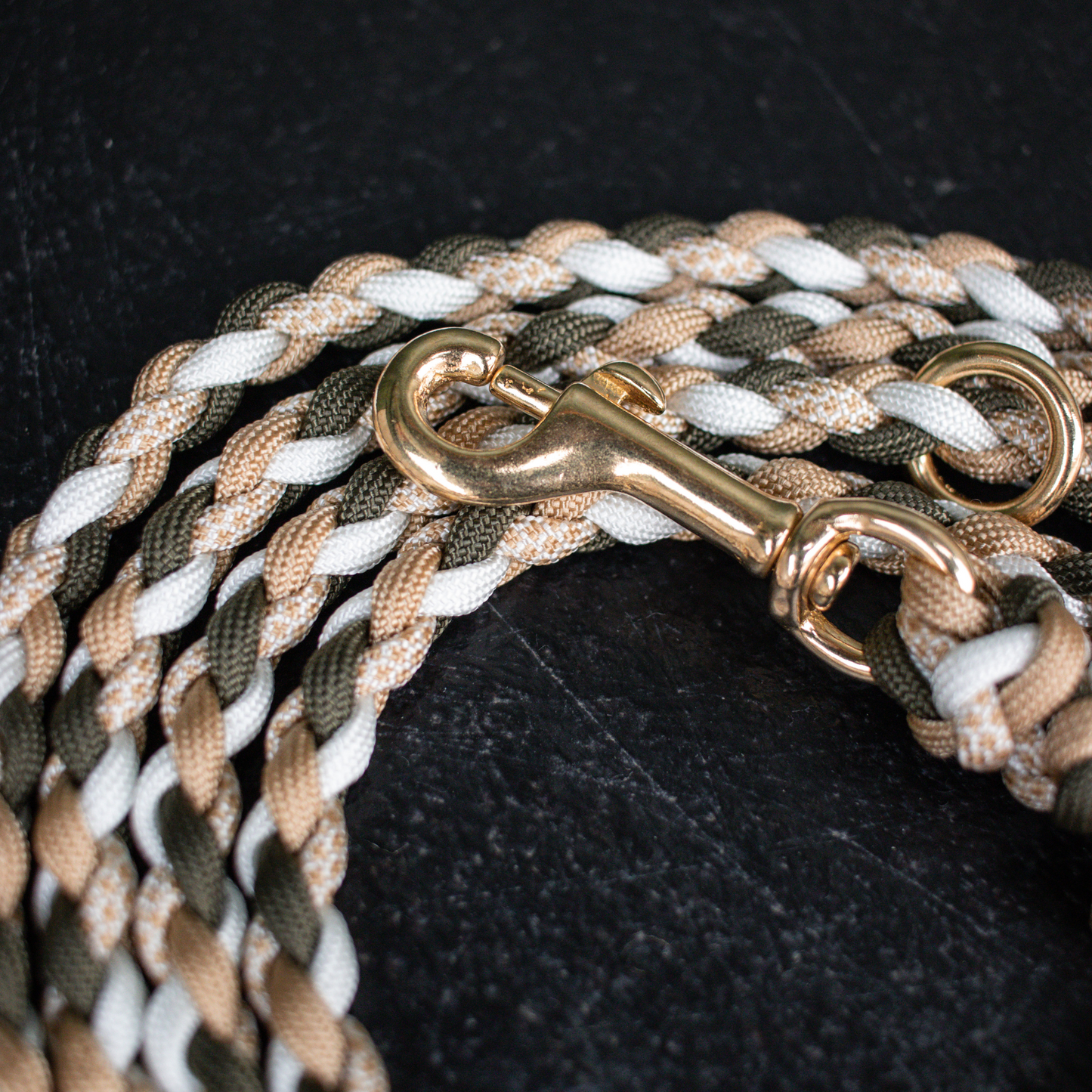 Leine "Mini" in Olive und Gold