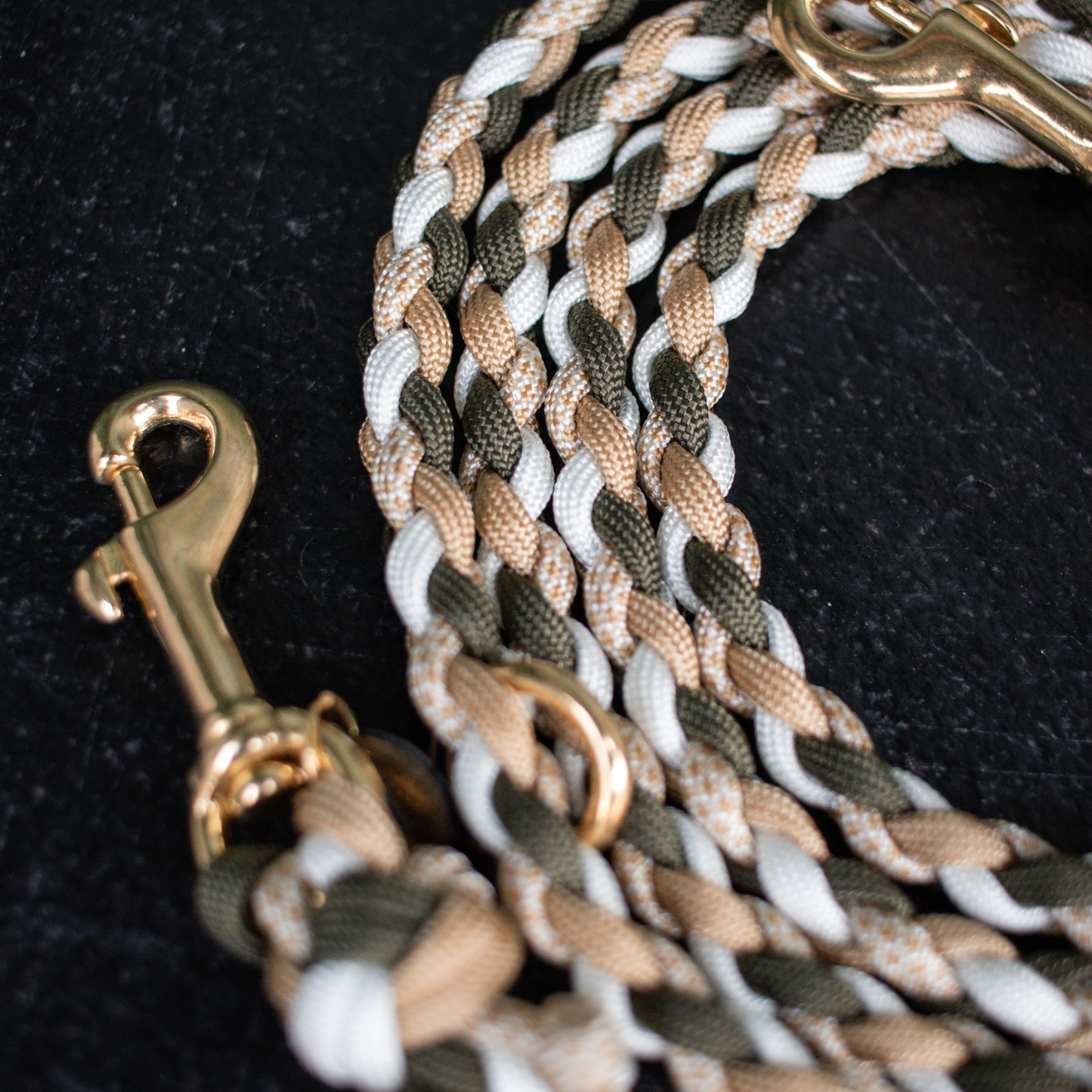 Leine "Mini" in Olive und Gold