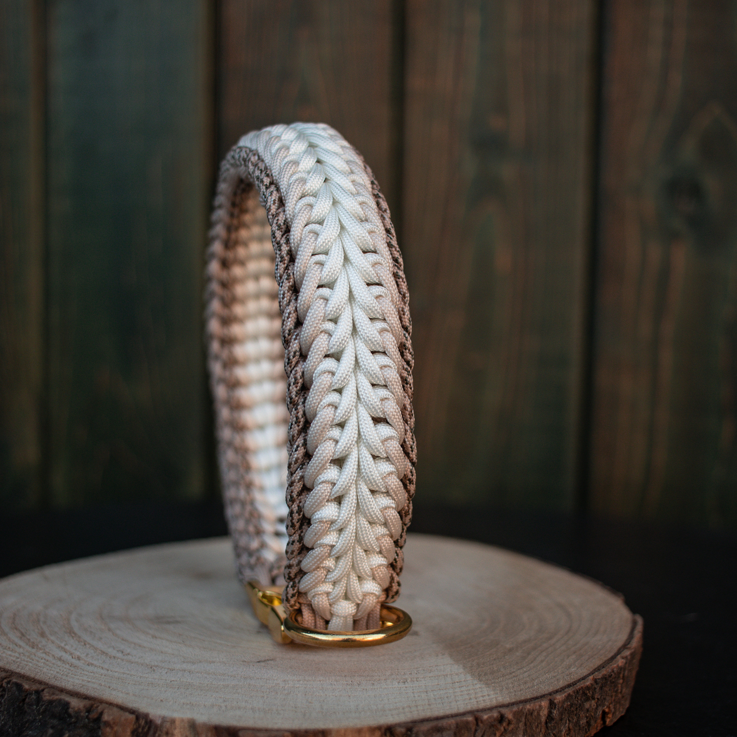 Paracordhalsband "Swirl" in Mocca und Cream