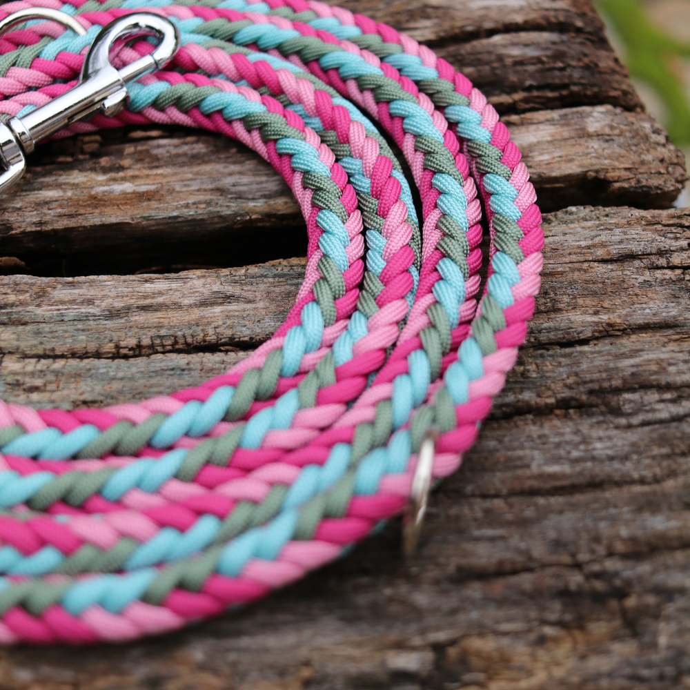 Paracordleine "Herringbone" in Winter und Lavender Rosa