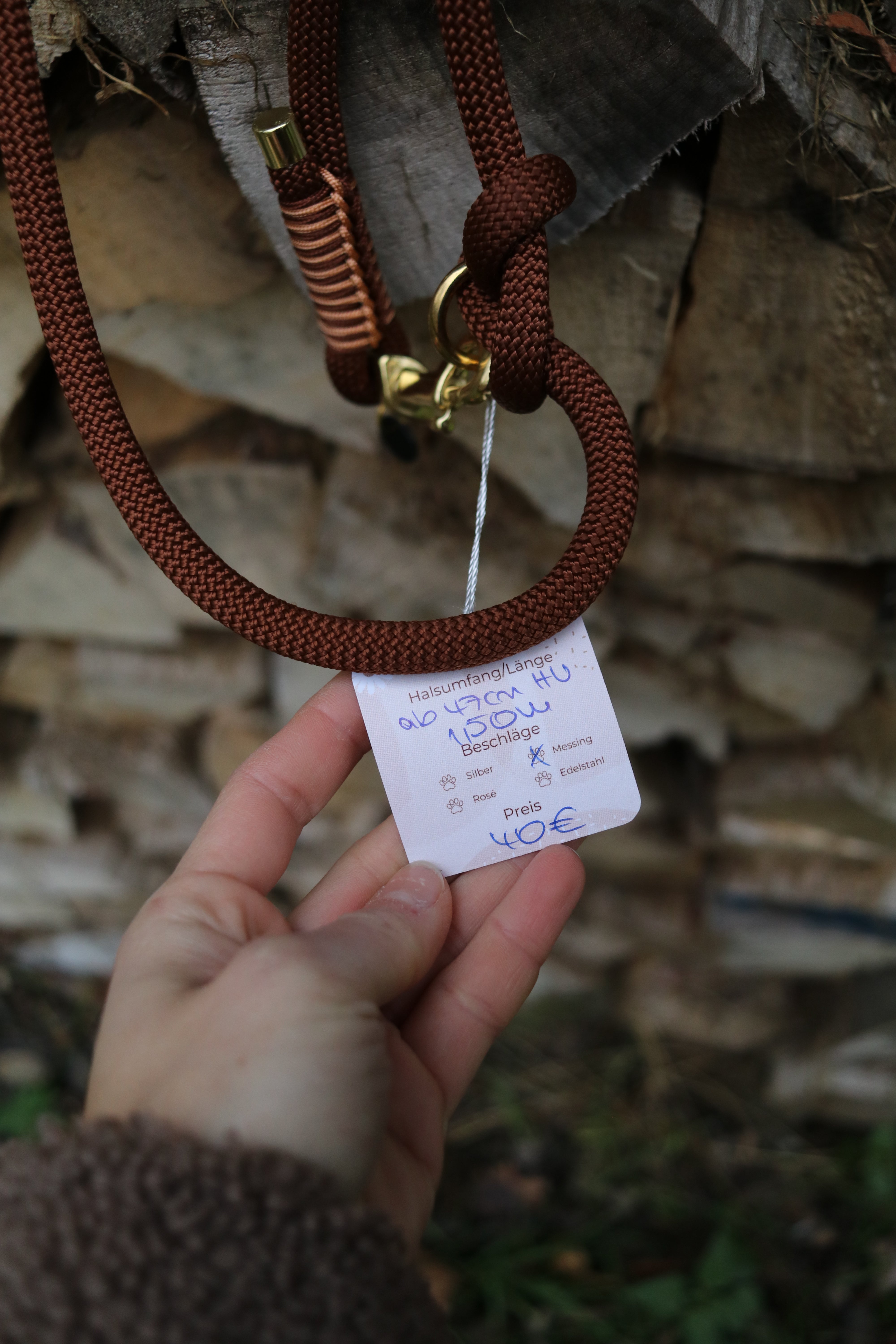 Retrieverleine Schoko mit Kupfer