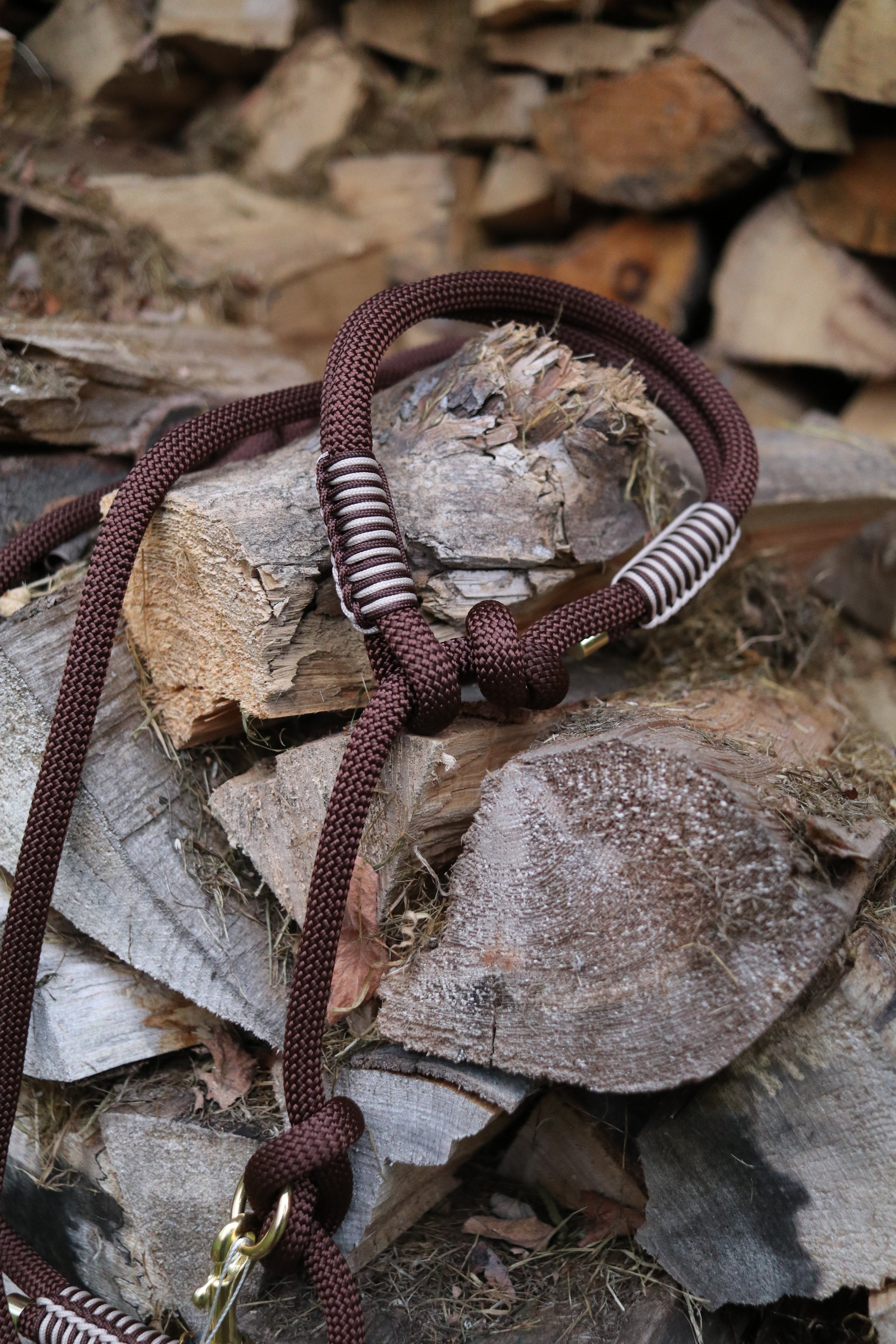 Retrieverleine Walnuss und Mocca