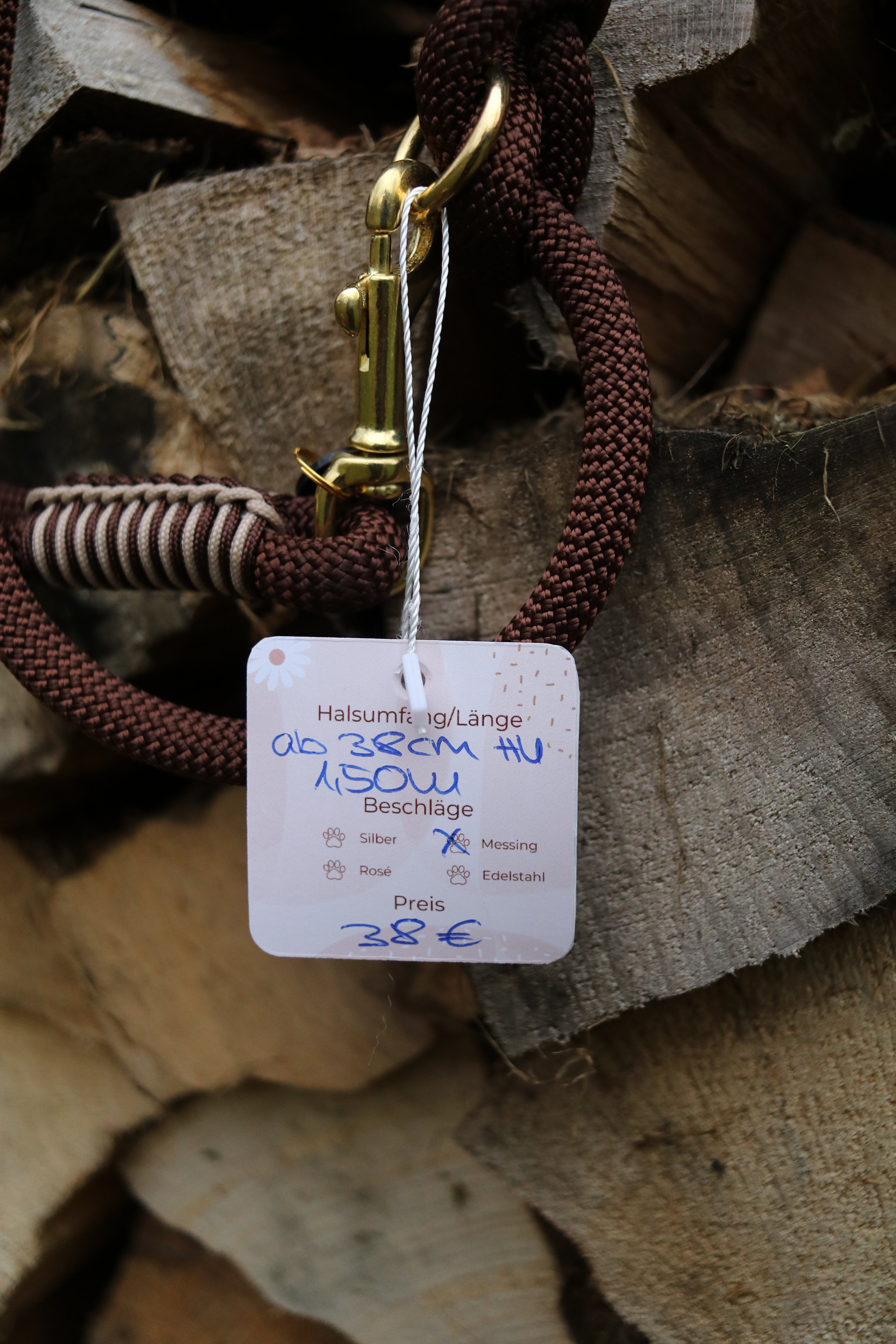 Retrieverleine Walnuss und Mocca