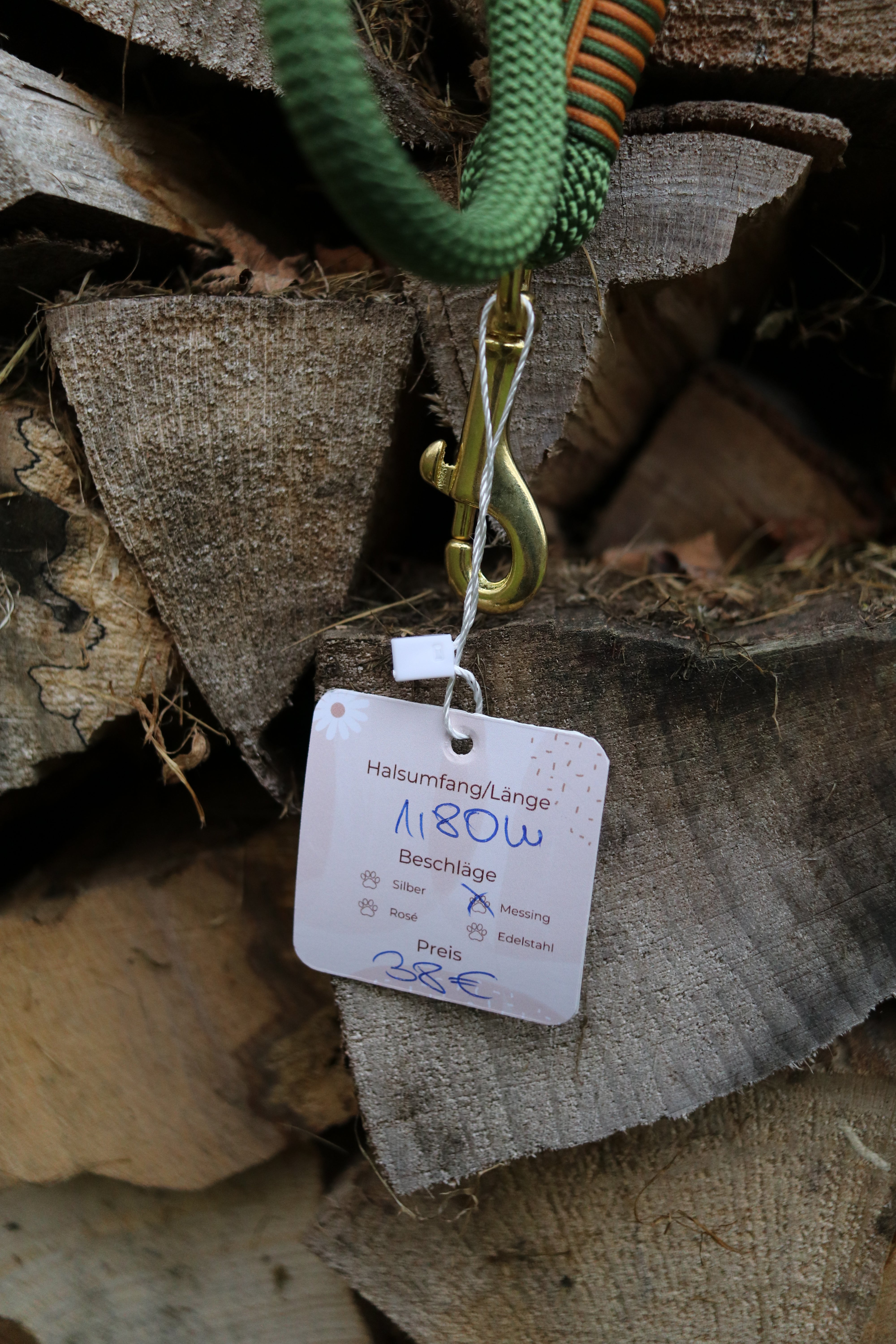 Paracord/ Tau Leine Herringbone in Fern und Mustard