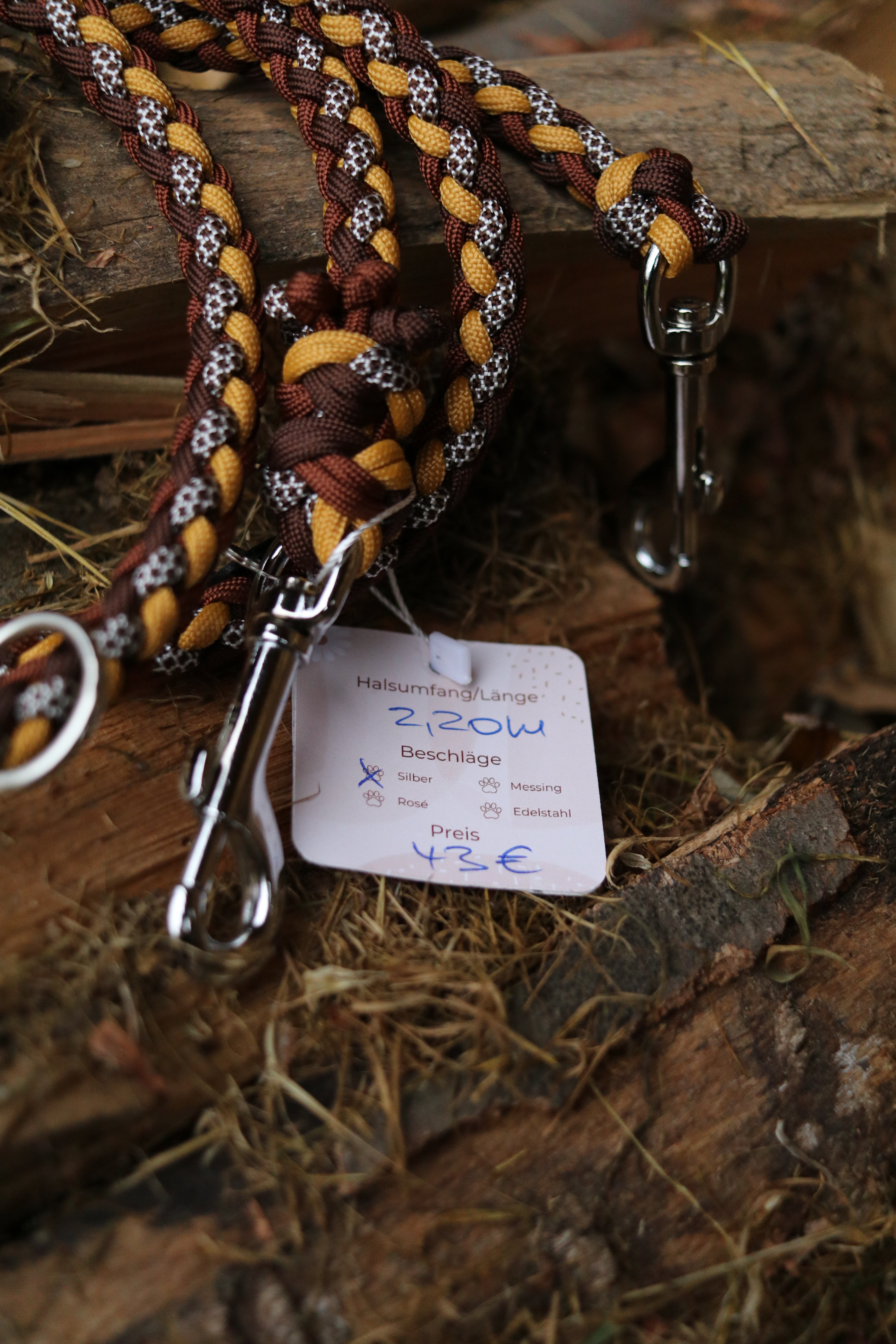 Gaucho Leine in Walnuss und Karamell