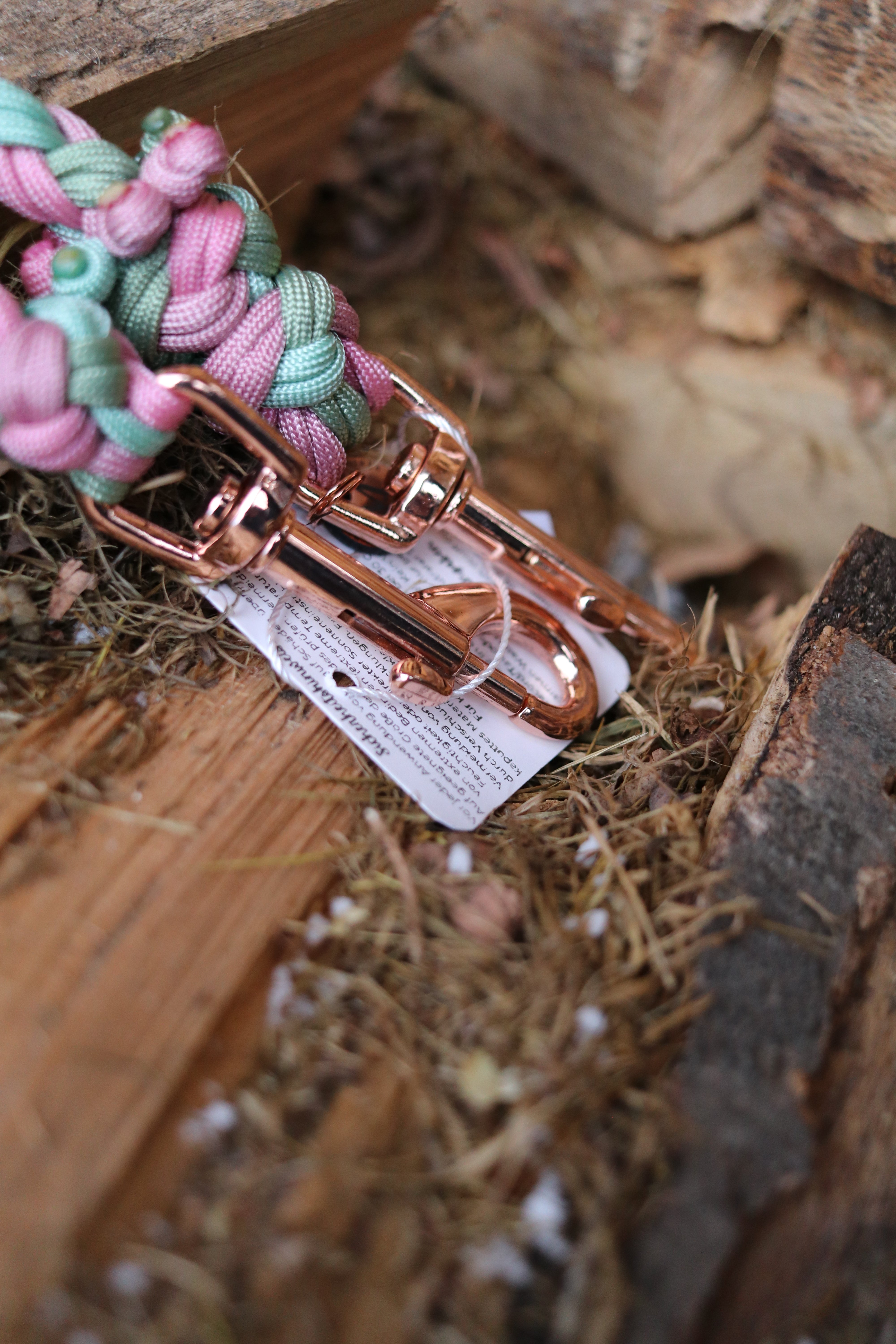 Leine Doppelt Geflochten in Lavender Rosa und Guacamole