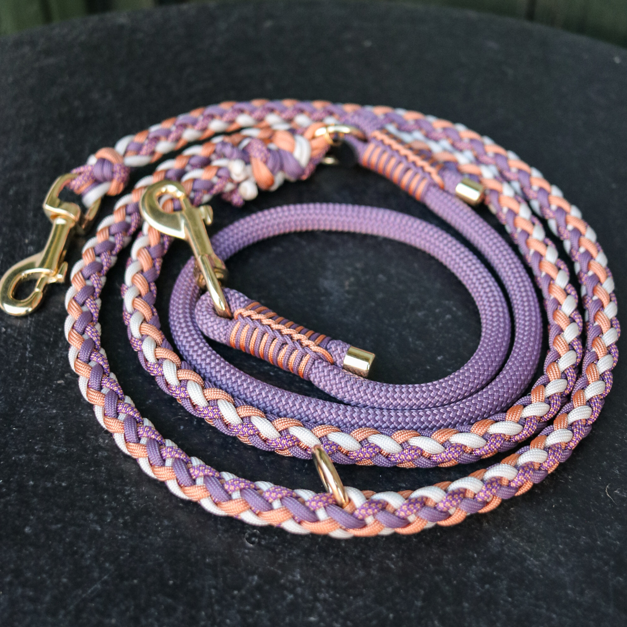 Paracord/Tau Leine in Mauve und Kupfer