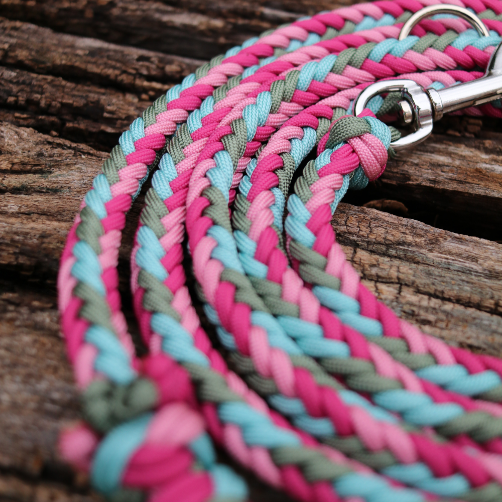 Paracordleine "Herringbone" in Winter und Lavender Rosa