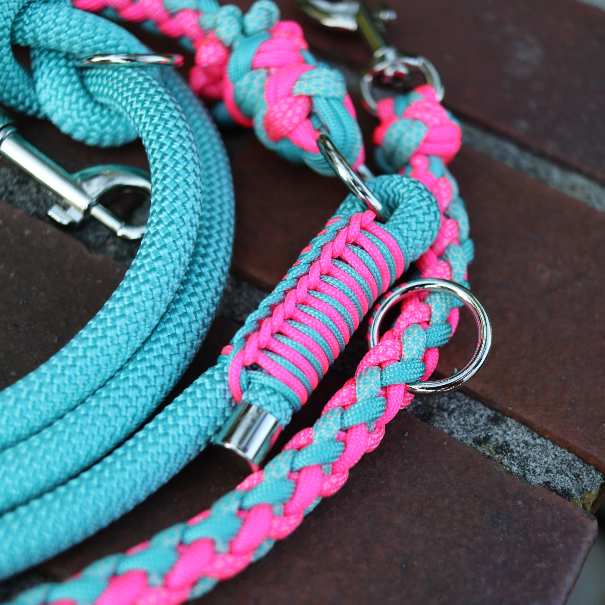 Paracordkombi in Türkis und Neon Rosa