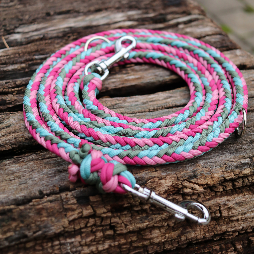 Paracordleine "Herringbone" in Winter und Lavender Rosa