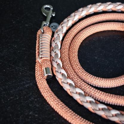 Paracord/Tau Leine in Kupfer und Beige