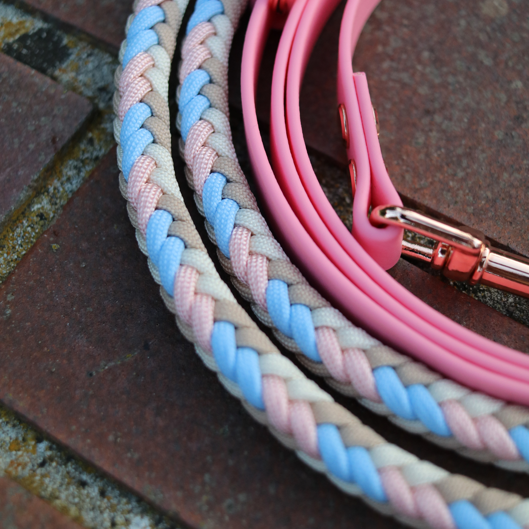Paracordkombi "Lotus" in Rosa und Polar