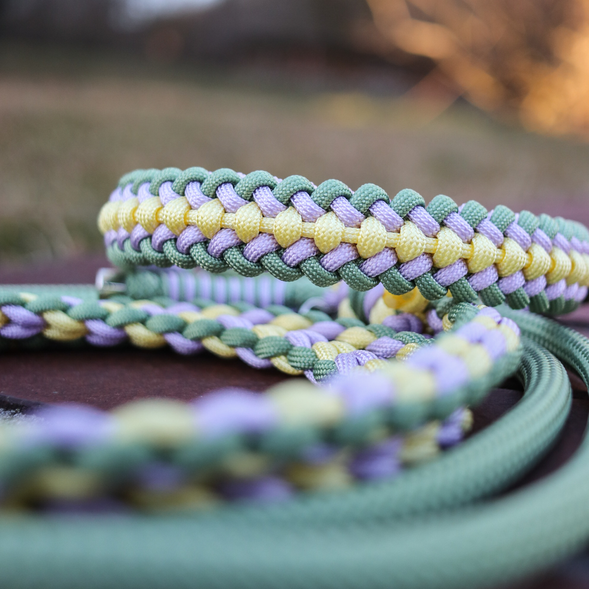 Paracordhalsband "Covenant" in Guacamole und Gelb