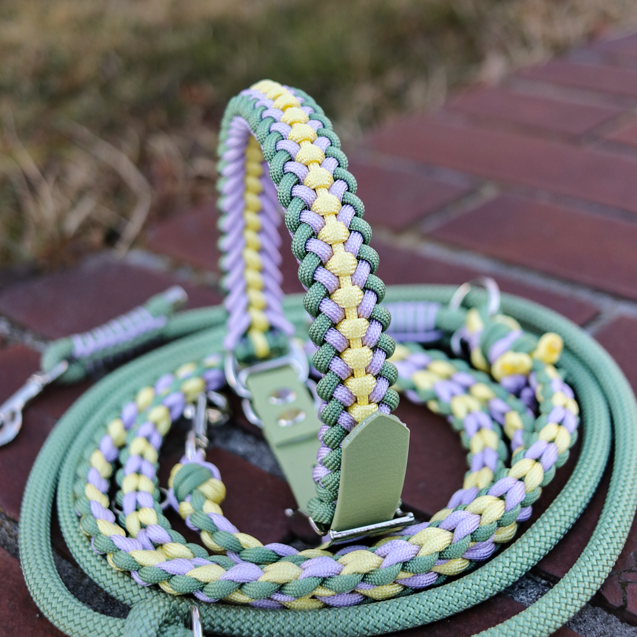 Paracordhalsband "Covenant" in Guacamole und Gelb