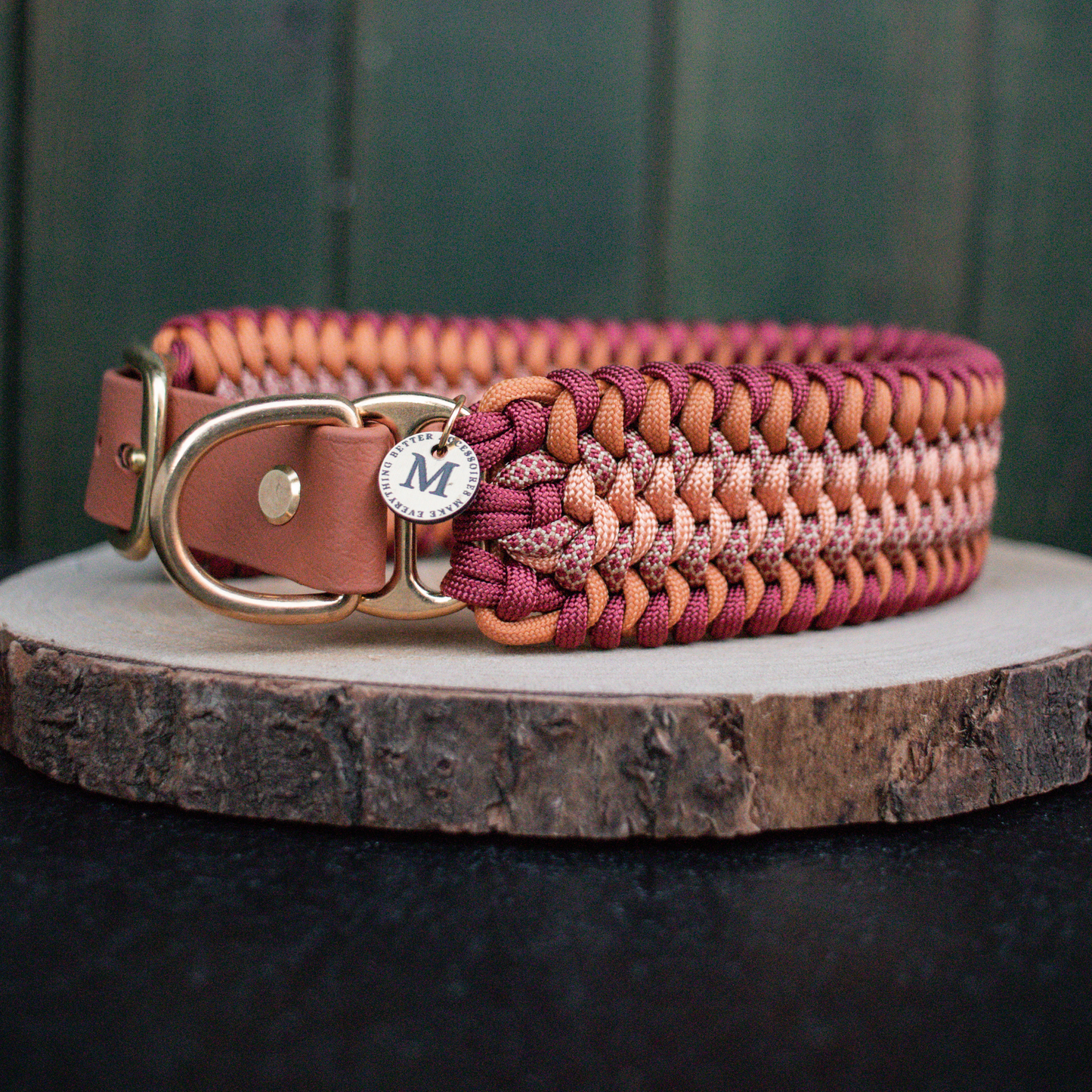 Paracordhalsband "Lilith" in Amber und Rotbraun