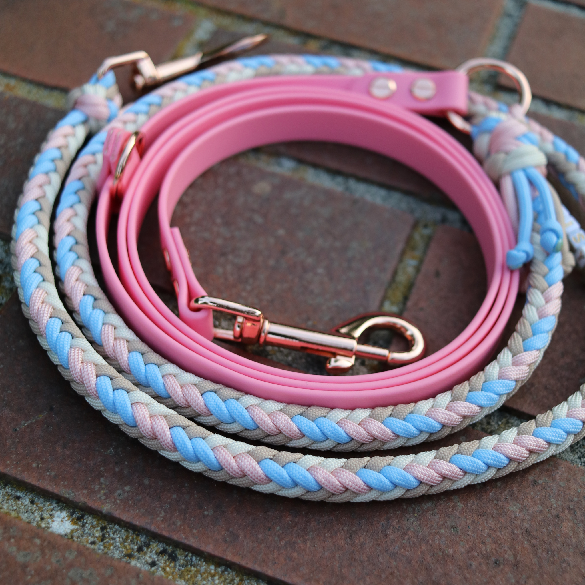 Paracordkombi "Lotus" in Rosa und Polar