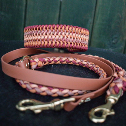 Paracordhalsband "Lilith" in Amber und Rotbraun