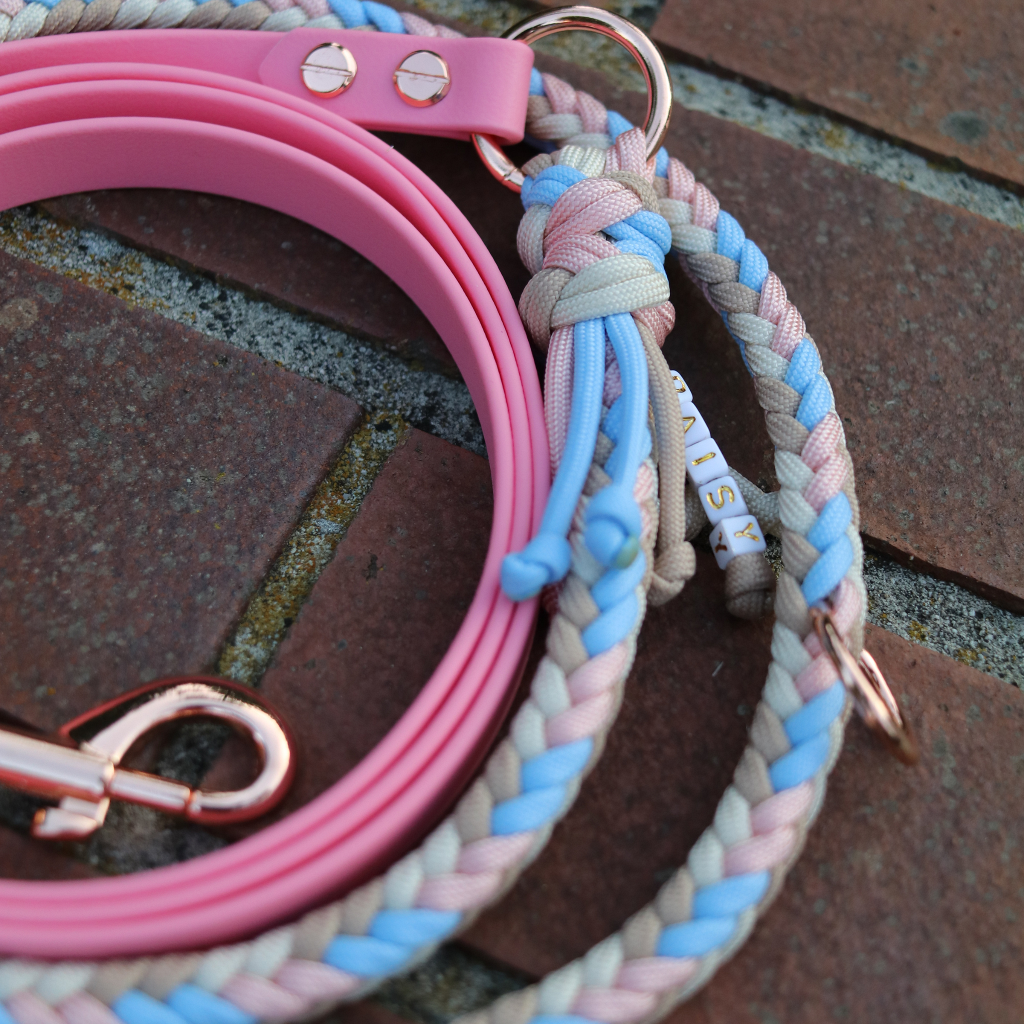 Paracordkombi "Lotus" in Rosa und Polar