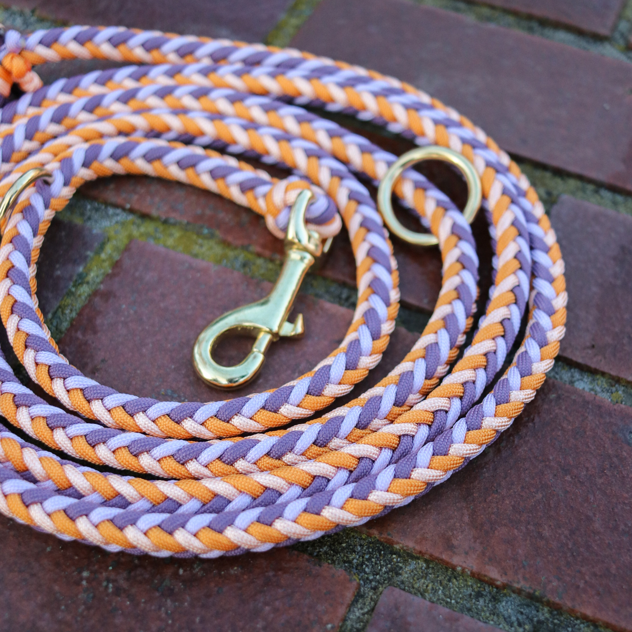 Paracordleine "Herringbone" in Lila und Orange