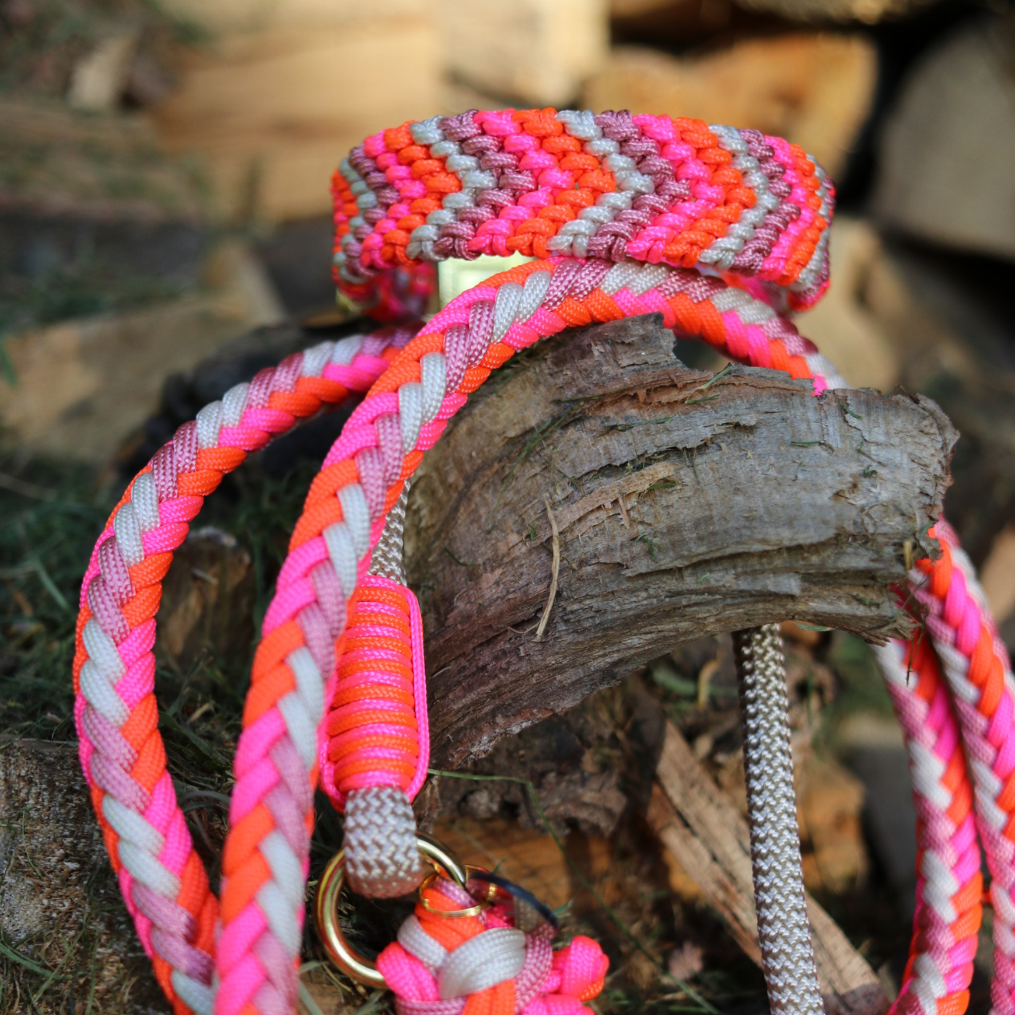 Paracordkombi in Neon Orange und Neon Rosa