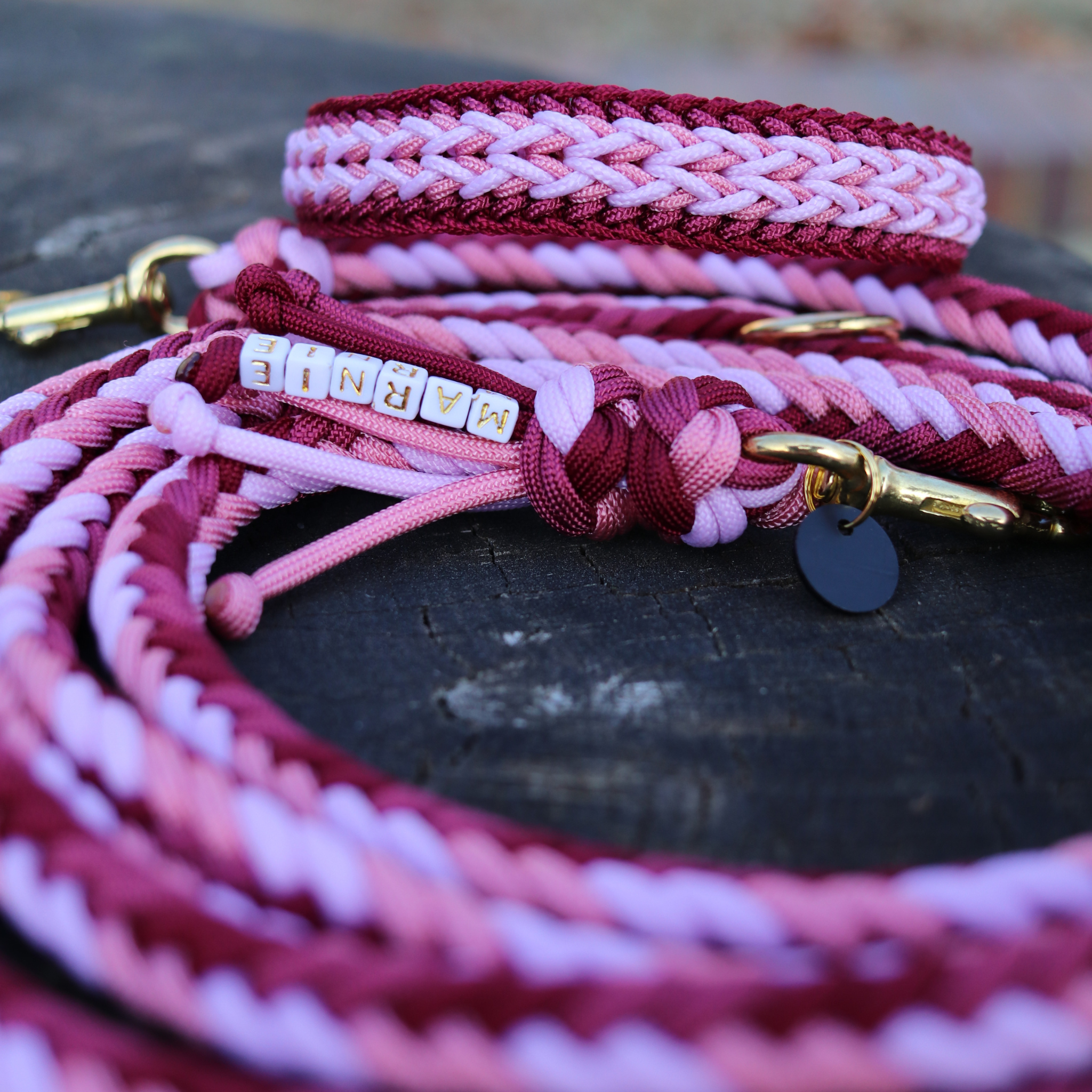Paracordkombi Typ 1 in Weinrot und Pink