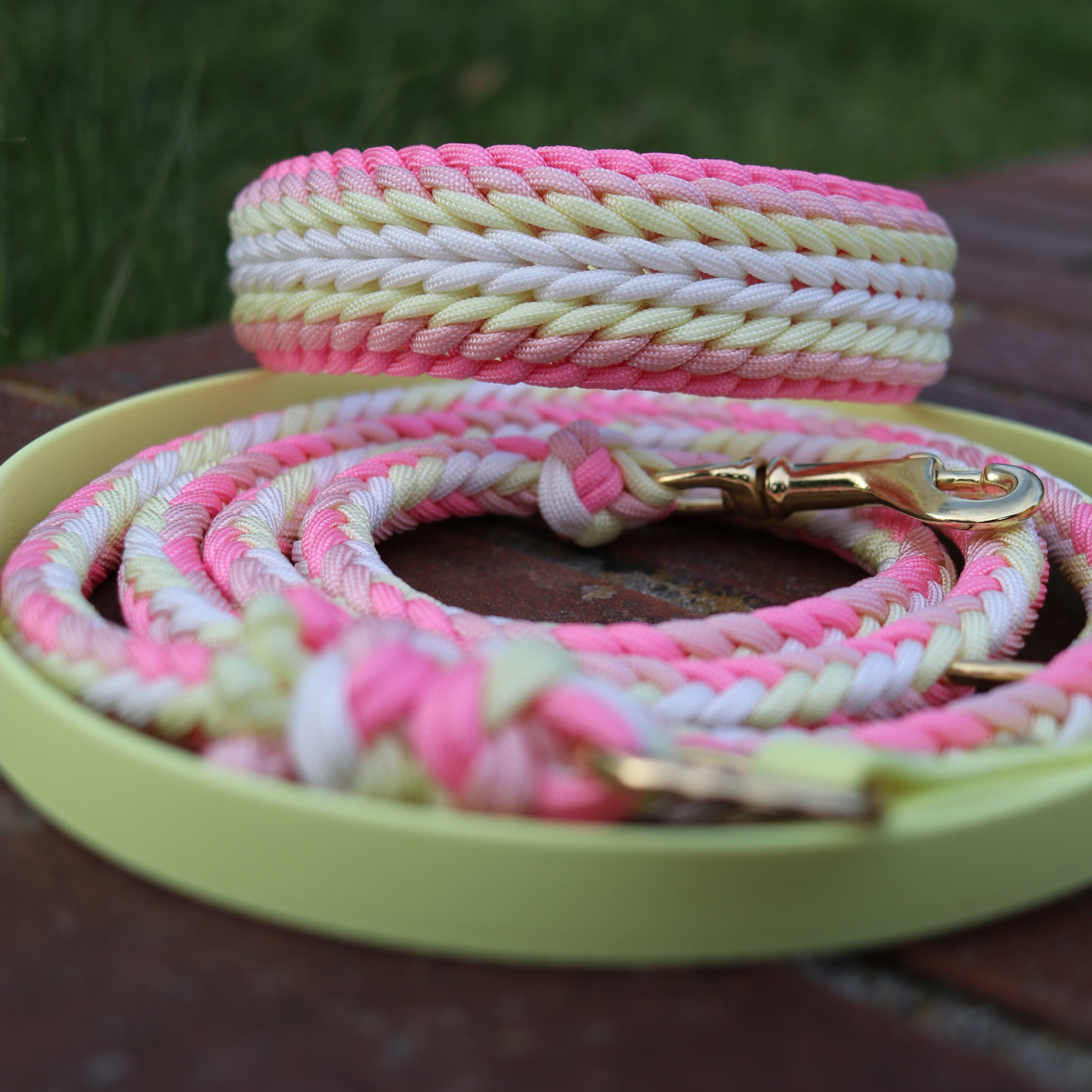 Paracordkombi in Pastellgelb und Pink