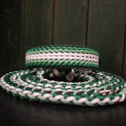 Paracordhalsband "Shining" in Grüntönen