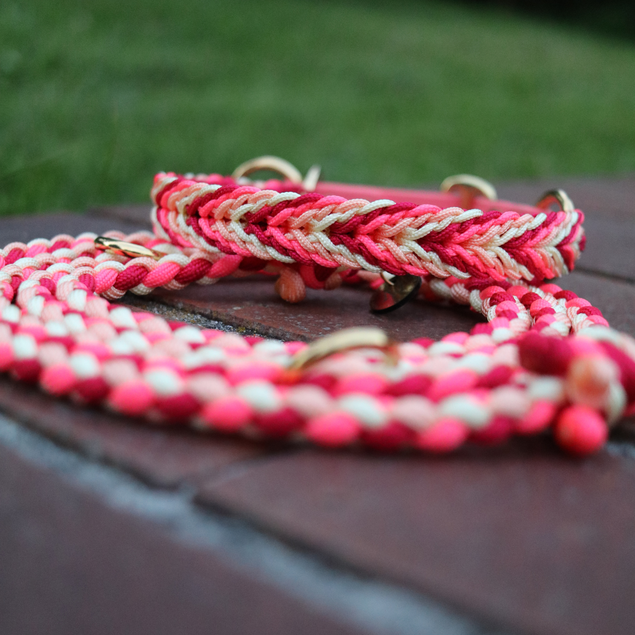 Paracordkombi in Blutorange und Red Velvet