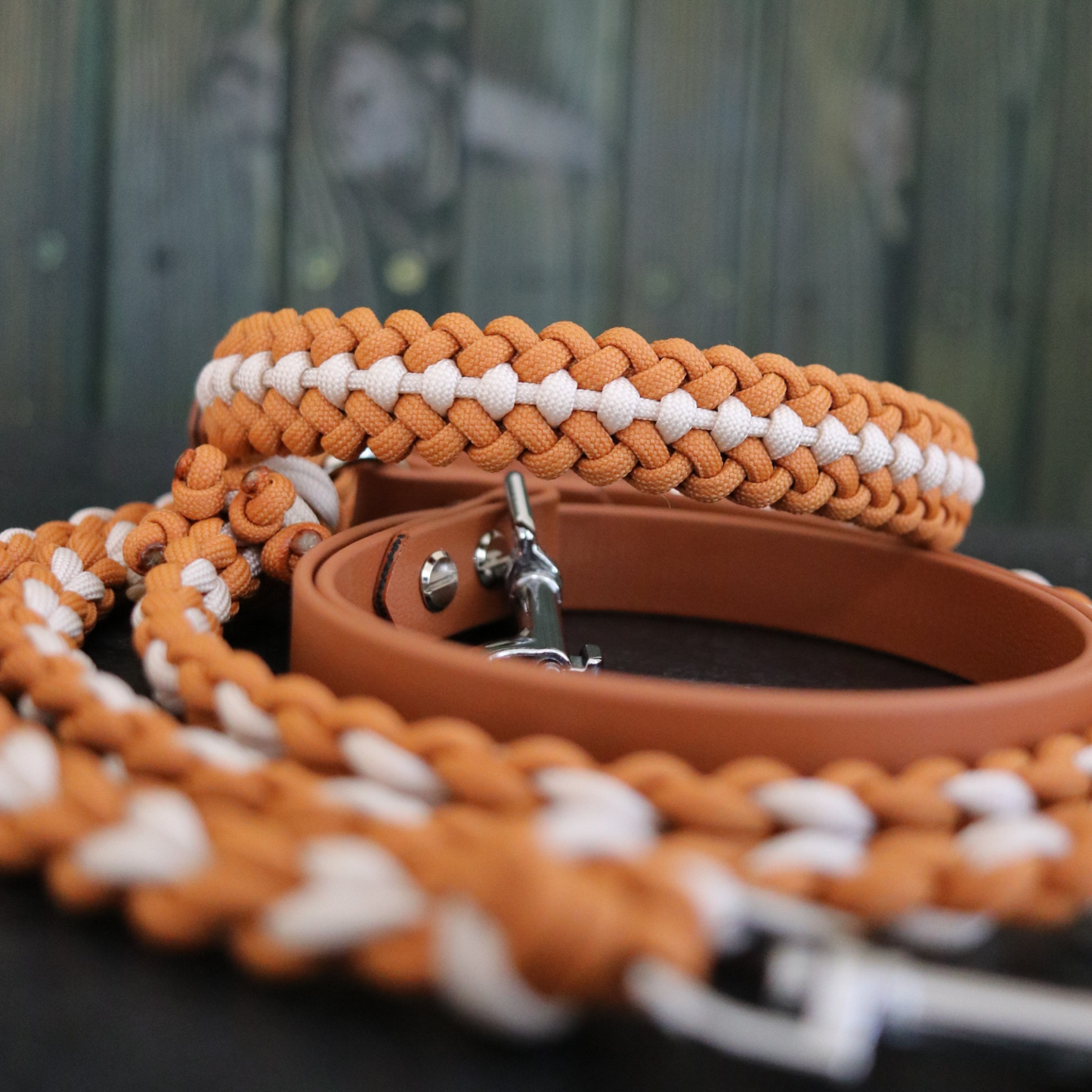 Paracordhalsband "Covenant" in Mustard und Cream