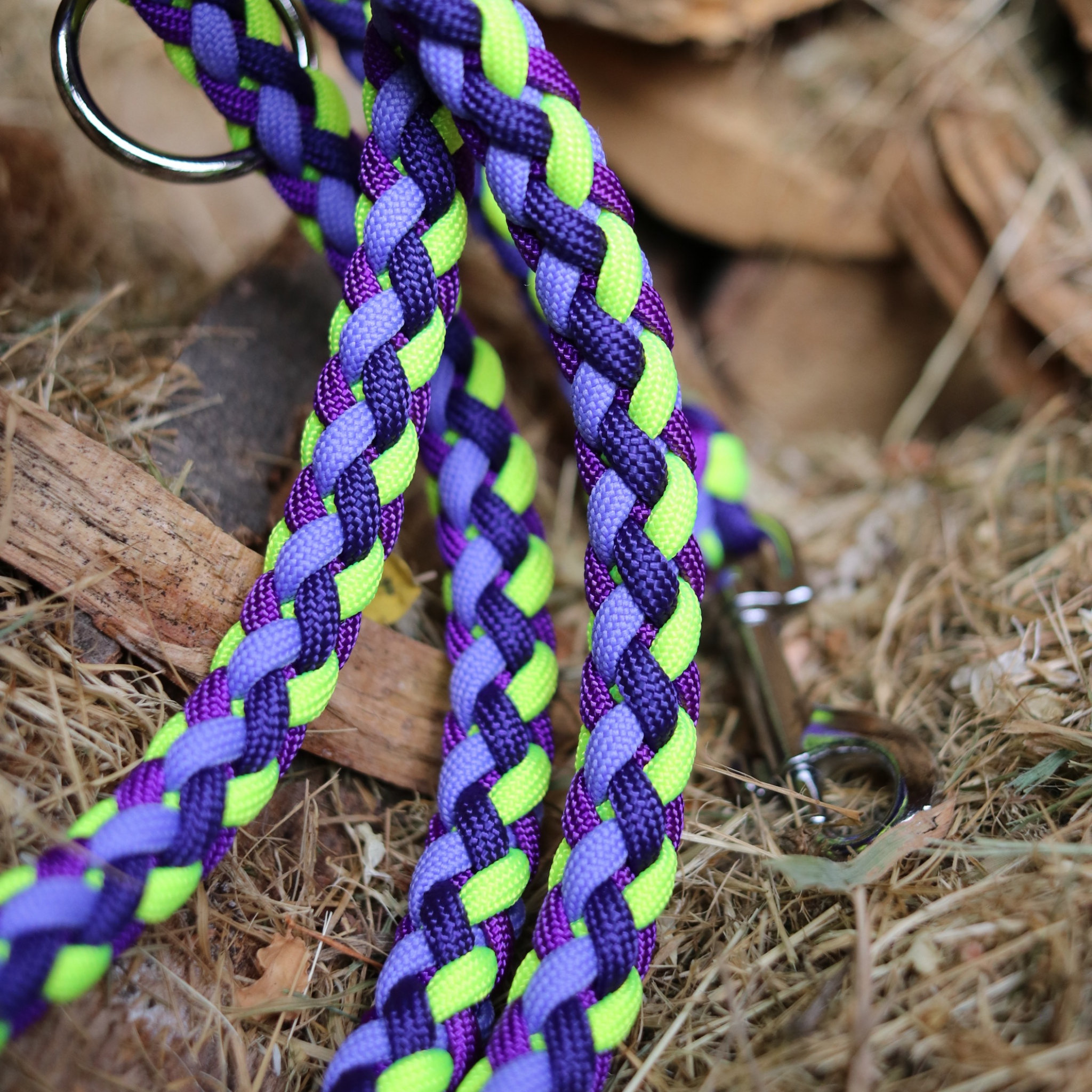 Paracordleine "Gaucho"  in Lila und Neon Gelb